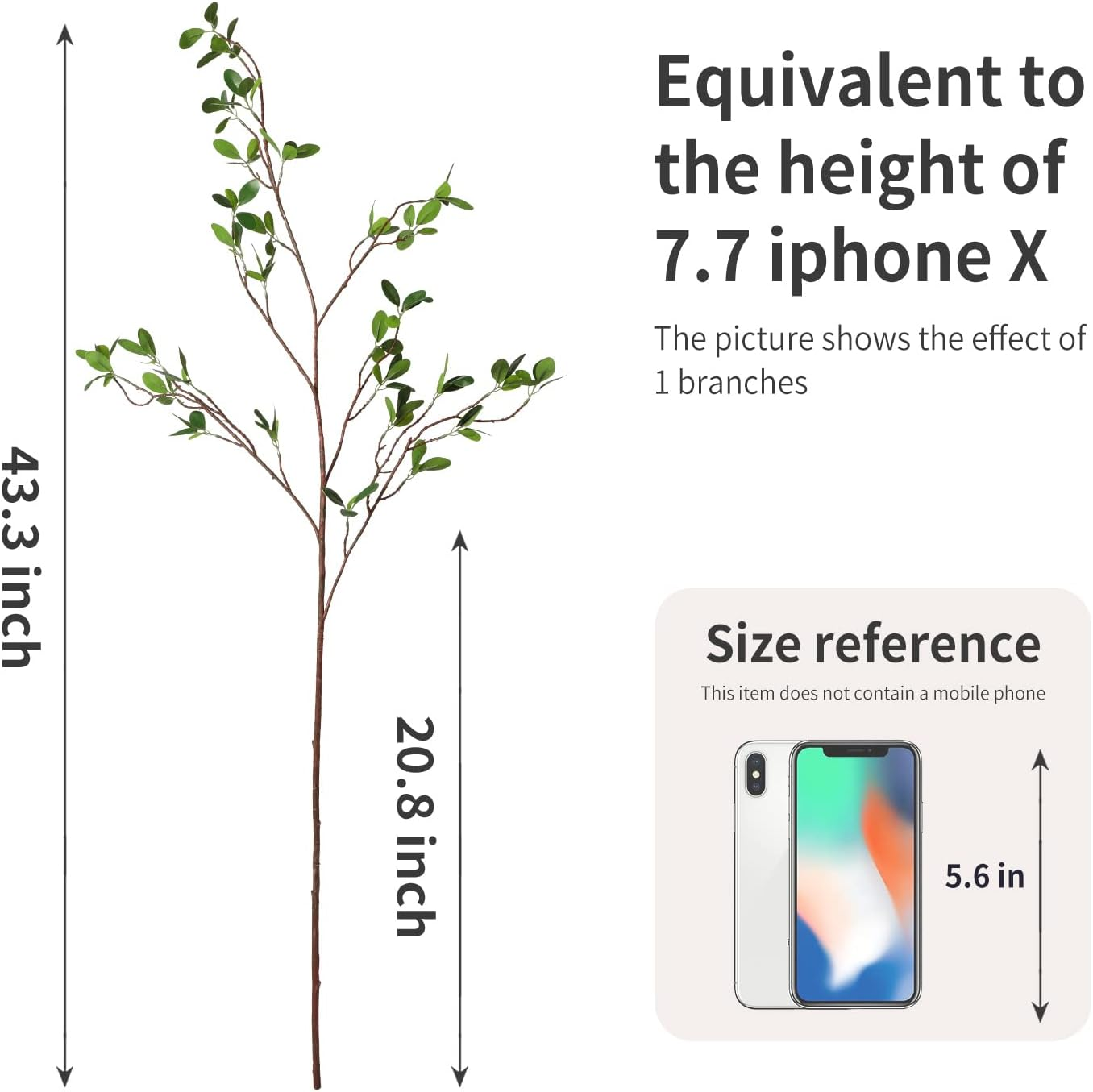 Melorca&Guilla Artificial Plants,6Pcs 43.3" Green Faux Branches for Vase,Artificial Plants for Shop Garden Office Home D&eacute;cor - 2, Green Bamboo image number 4