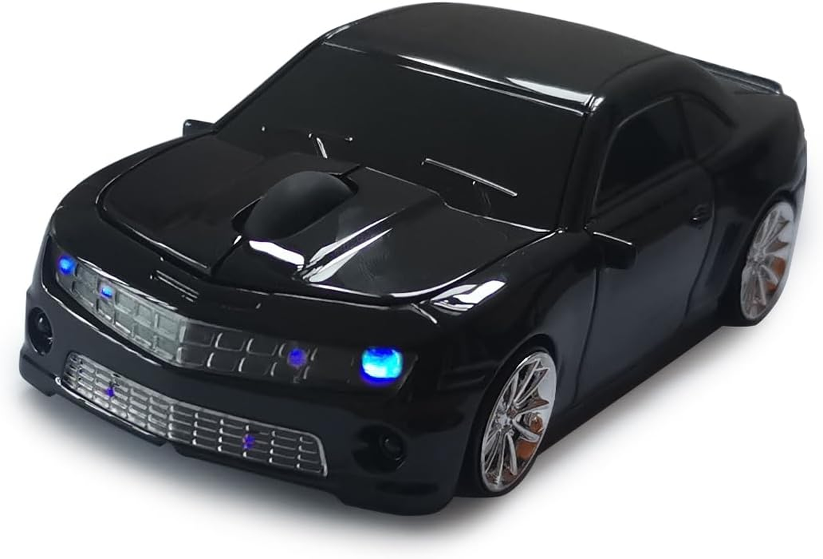 Wireless Car Mouse, Cool Shape 2.4Ghz Computer Mouse for Laptop PC Mac (Black)