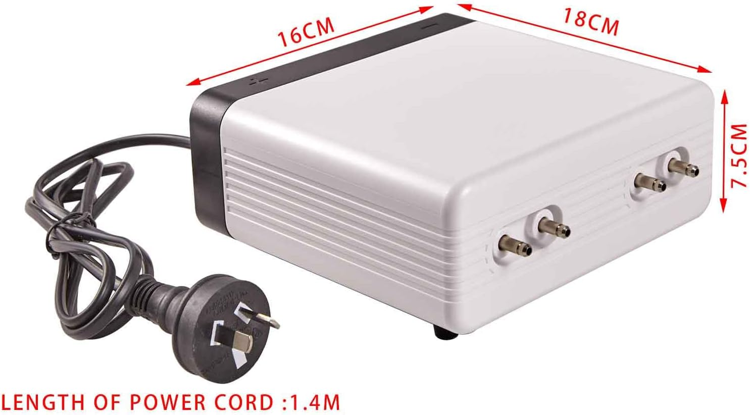 8W Aquarium Fish Tank Air Oxygen Pumps 4 Outlet+Air Hose+Air Stones 220V-240V image number 2