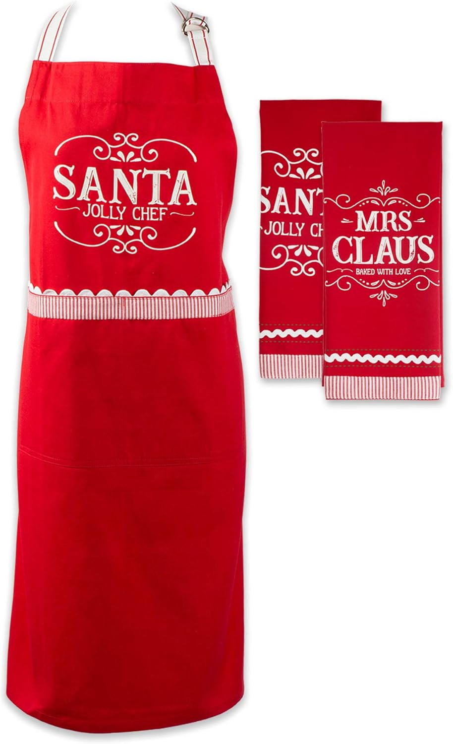 DII Christmas Kitchen Towels Decorative Embellished Cotton Dish Towel Set, 18X28, Let It Snow, 2 Count