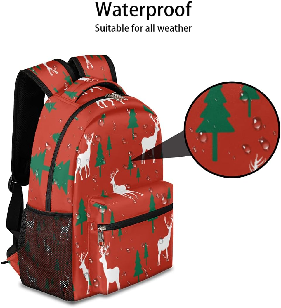 SEEKJOYS Forest Moose Printing Backpack Personalized Pattern Book Bags Leisure Rucksack for Teen Boys and Girls Backpack Laptop Athletic Outdoor Hiking Camping Travel School Bag Waterproof Daypack, Multi