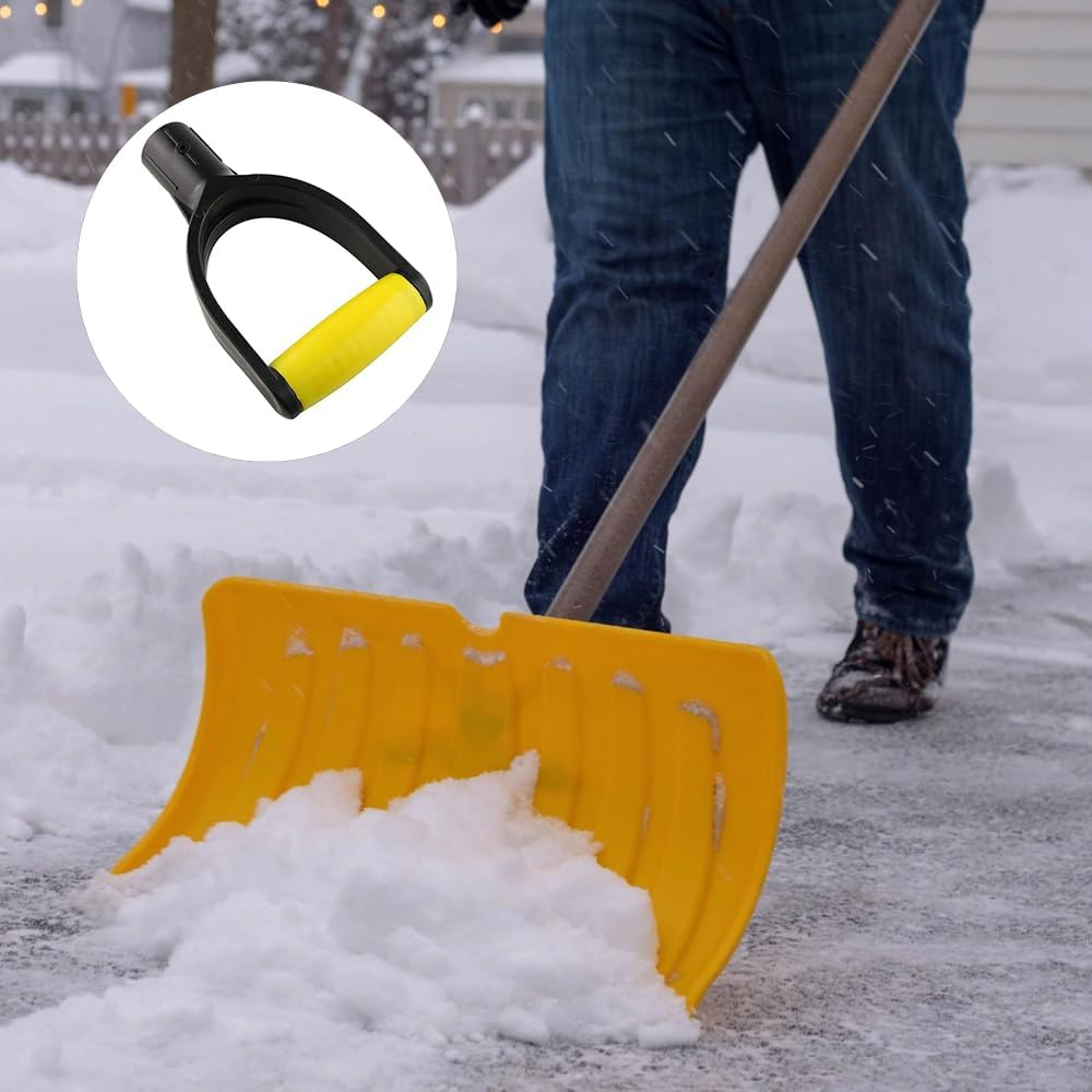 Shovel D Grip Handle 3.2Cm Inner Diameter Shovel Replacement Handle Silicone Grip Reinforcement Snow Shovel Handle Tool Garden Shovel (Black and Yellow) - Black And Yellow image number 4