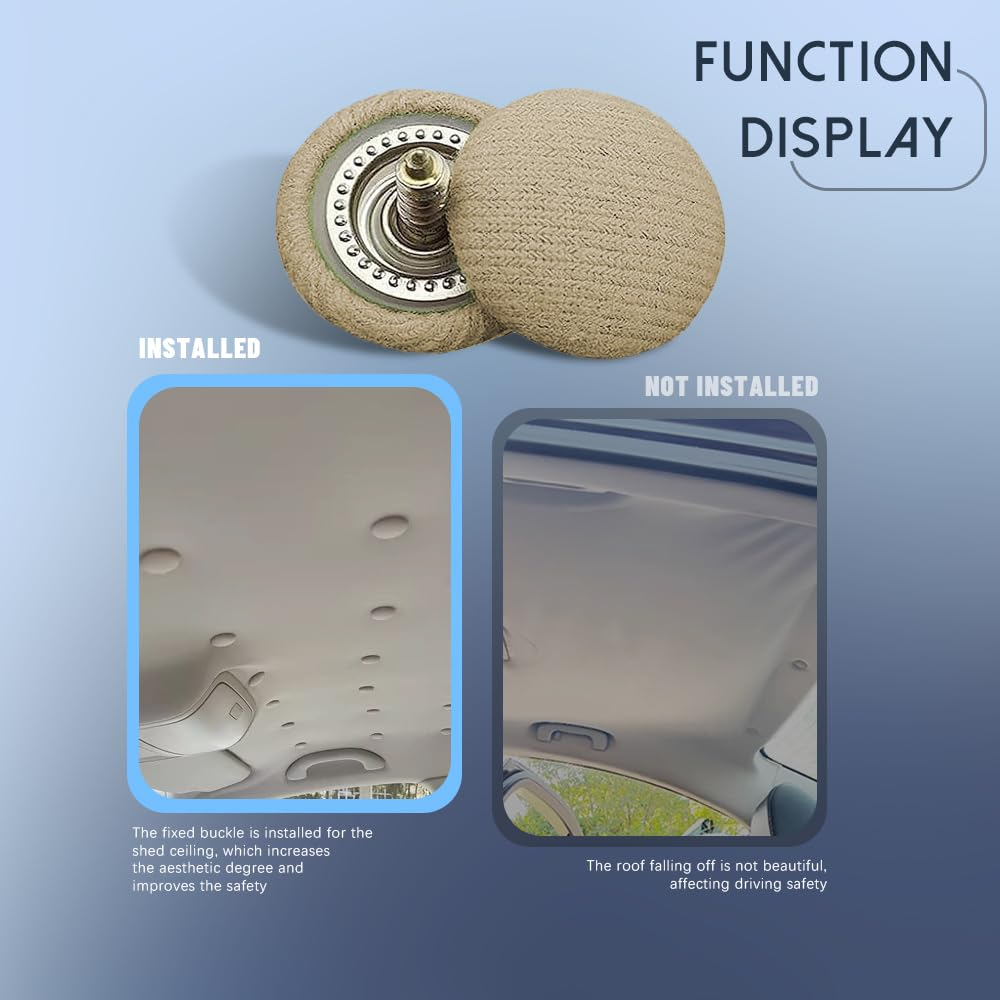 Car Roof Headliner Repair Kit, Headliner Pins, Auto Interior Ceiling Fabric Fixing Buckles with Installation Tool, Car Interior Accessories Automotive Roof Clips Universal for Most Cars image number 3
