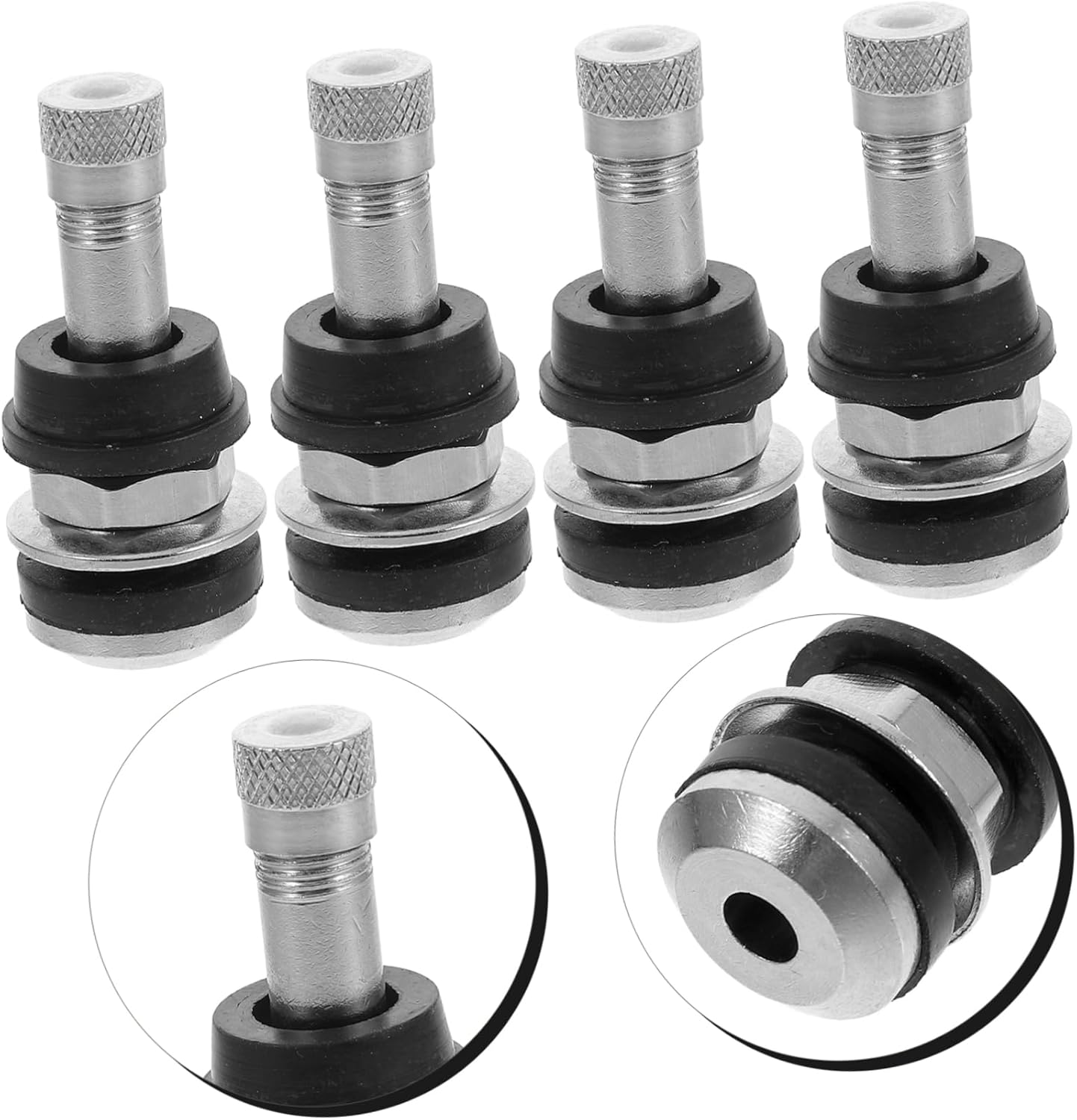 SEWOART 4Pcs Metal Valve Stem Replacement Kit Bike Tire Valve Stems Extender for Automotive Wheels image number 3