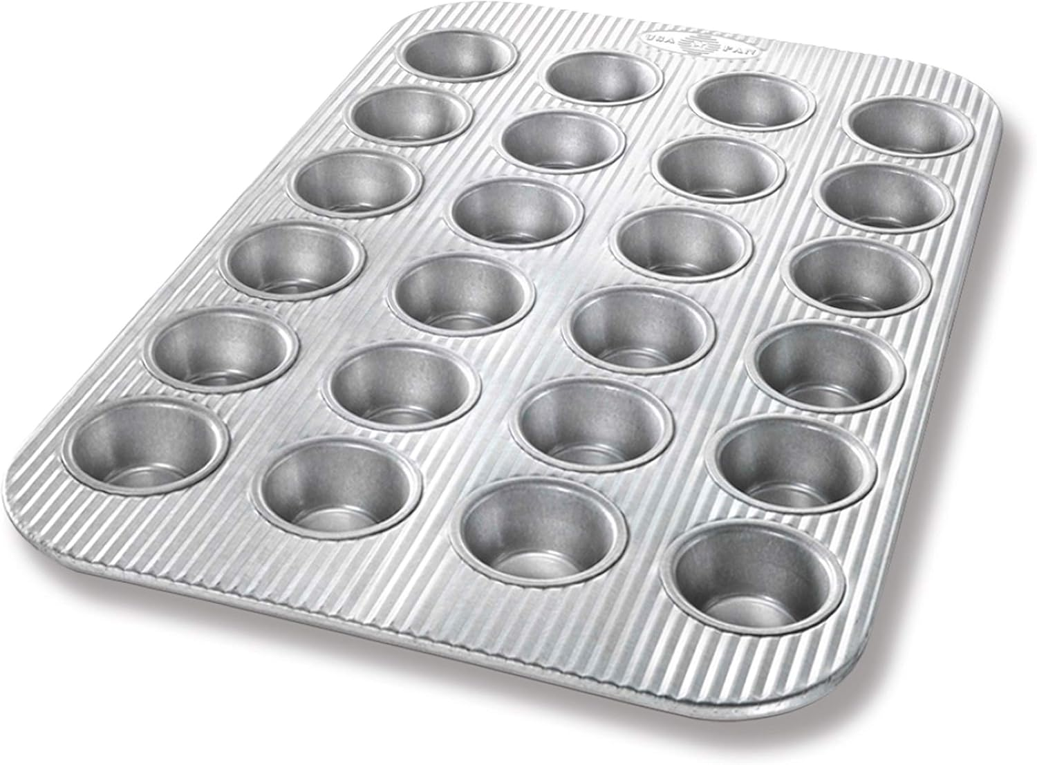 USA Pan Bakeware Mini Cupcake and Muffin Pan, Nonstick Quick Release Coating, 24-Well, Aluminized Steel image number 4