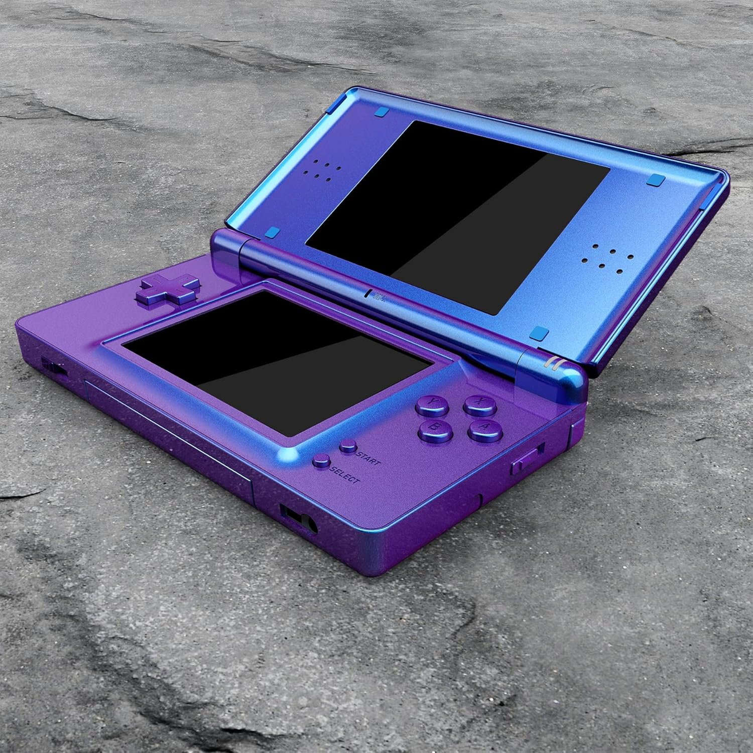 Extremerate Chameleon Purple Blue Replacement Full Housing Shell for Nintendo DS Lite, Custom Handheld Console Case Cover with Buttons, Screen Lens for Nintendo DS Lite NDSL - Console NOT Included - Chameleon Purple Blue image number 4