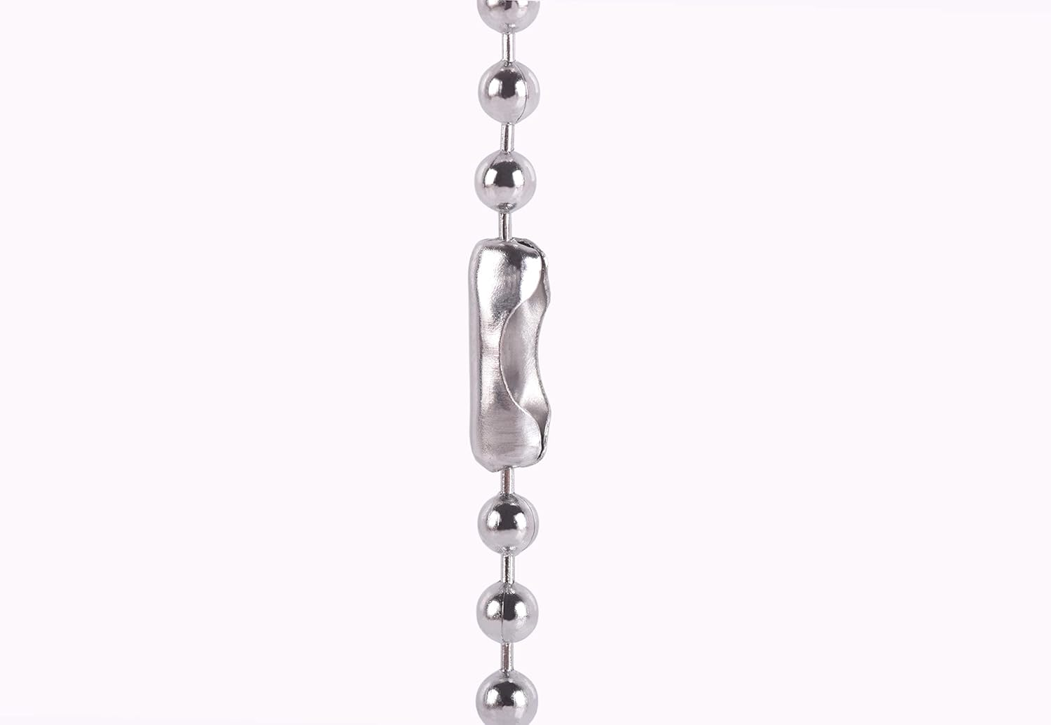 KONMAY 30Pcs 2.4Mm Size #3 304L Grade Stainless Steel Military Dog Tag Bead Ball Chain Necklace with Connectors