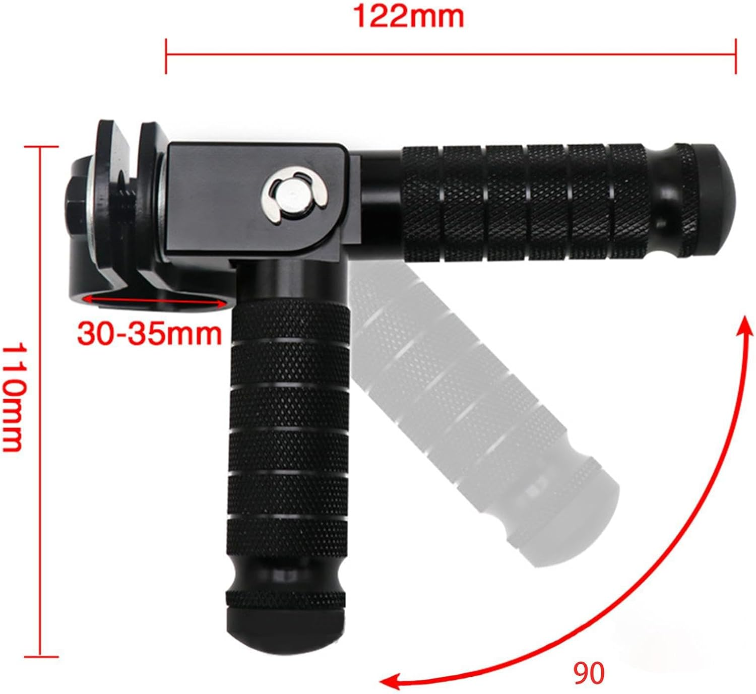 Foot Pegs - 1 Pair Metal Motorcycle Foot Rest - Foldable Motorbike Frame Foot Pegs for Passenger, Bicycles, Scooters, Motorbikes Buniq - Gold image number 5