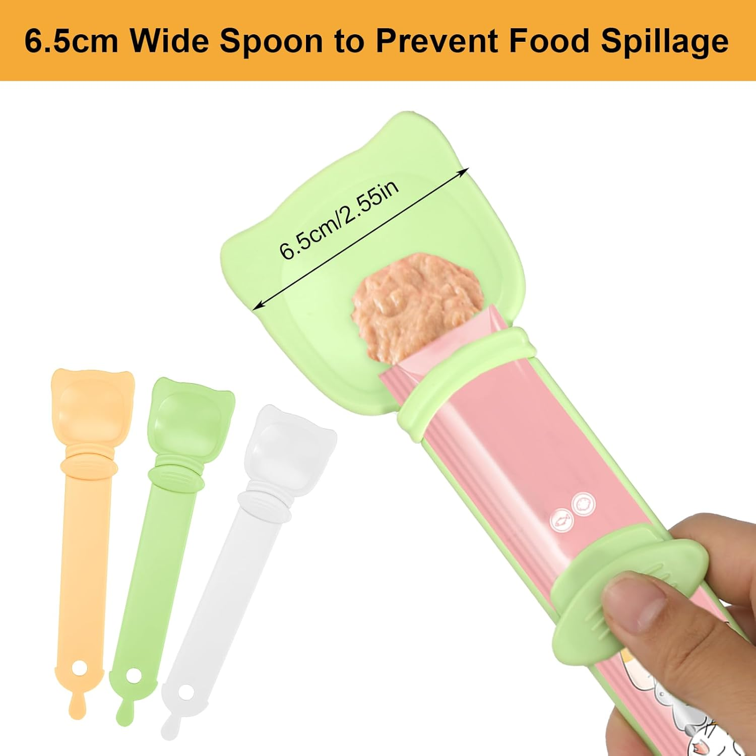 Cat Food Spoon, Cat Strips, Squeeze Spoon, Pack of 3, Cat Treat Spoon, Cat Strips, Strip, Happy Spoon, Pet Feeder, Cat Spoon, Cat Snack Spoon for Pets image number 5