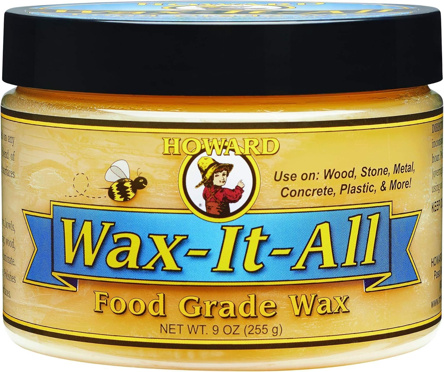 HOWARD PRODUCTS WAX009 Wax-It-All Food-Grade Wax, Cream, 255G (Single Pack) Safe for Indoor & Outdoor Surfaces, Anti-Tarnishing, Enhanced Beauty, Smooth & Shiny Finish image number 1