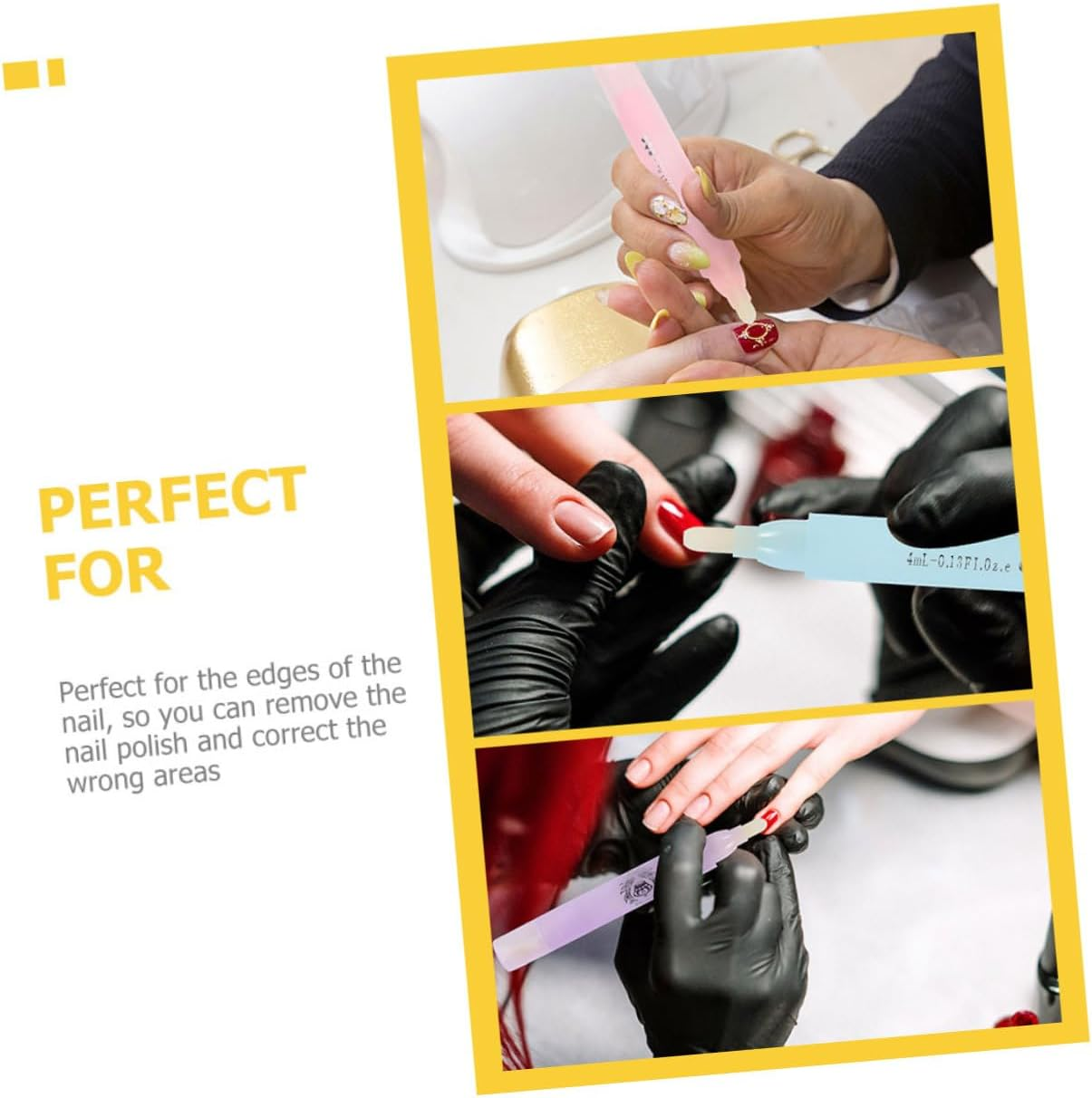 VICASKY 3Pcs Manicure Polish Corrector Pen Nail Care Tool Refillable Nail Polish Remover Pen image number 1