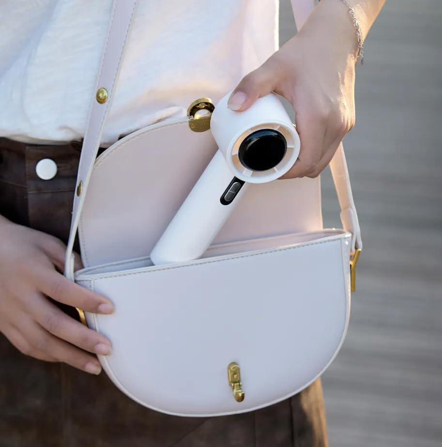 Breezyvibes Portable Handheld Fan - Adjustable Speed Mini Fan with Digital Display, Quiet Brushless Motor, USB Desk Fan for Indoor and Outdoor Cooling | Black image number 5