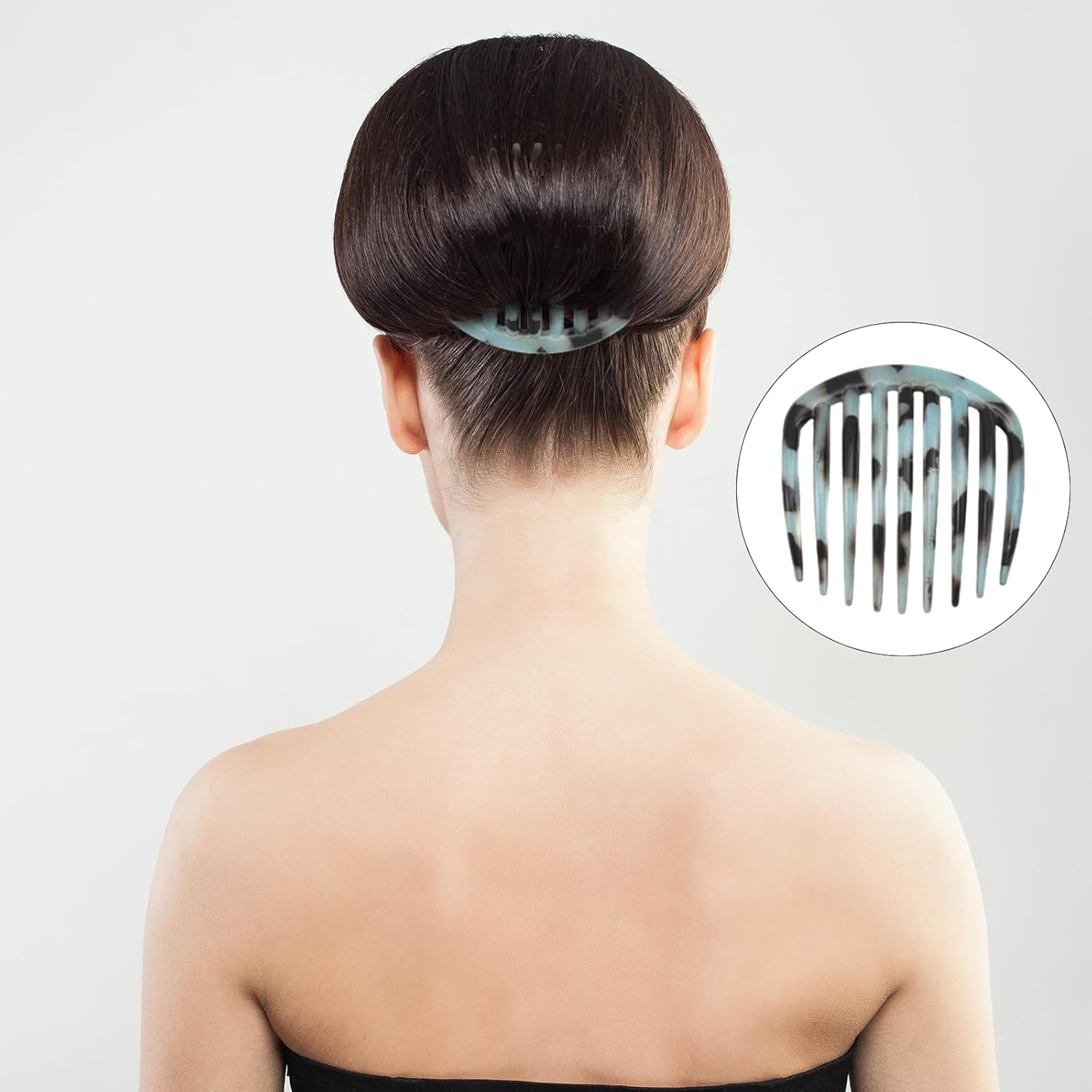 SSKHE 6PCS French Twist Comb French Hair Comb Retro Celluloid Hair Set 9 Teeth Non Slip Clips Styling Accessories for Women and Girls Multicolour image number 1