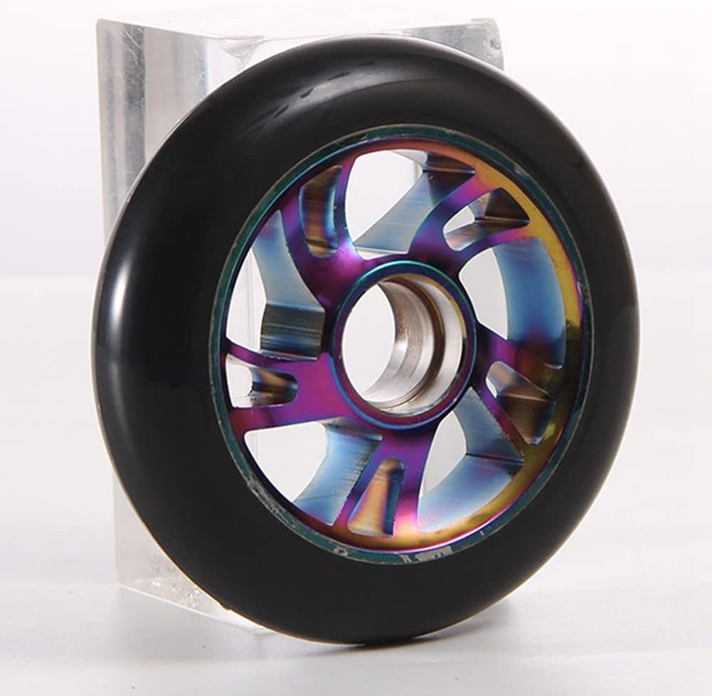 2 Pcs 100Mm Scooter Replacement Wheels with Bearing Stunt Scooter Pu Wheels for Rocking Cars, Extreme Cars, Scooters image number 3