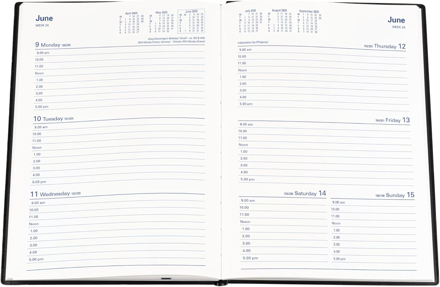 Collins Belmont Desk - A5 Week to View Calendar Year Diary/Planner - 2025 Burgundy image number 1