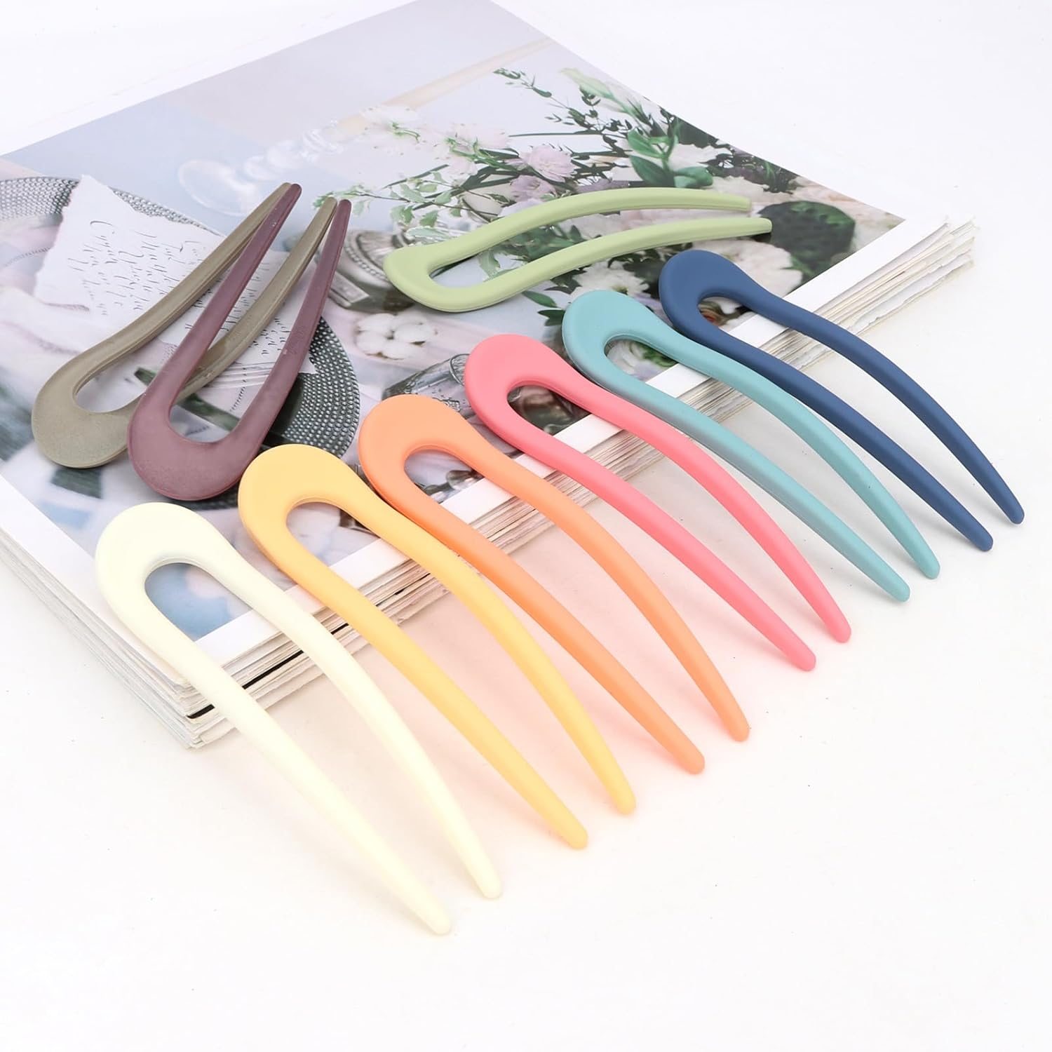 EXIPSAT Pack of 9 Colourful Hair Clips, U-Shape, Hair Pins, Hair Clips for Women with All Hairstyle Styles image number 1