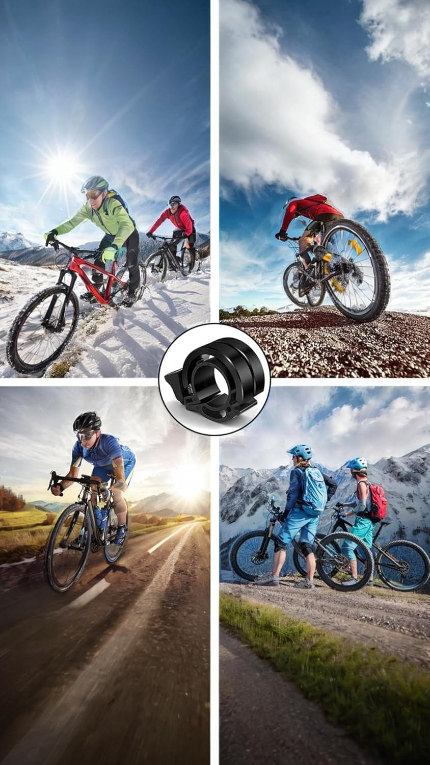 Honwor Double Aluminum Bicycle Bell with Loud Bicycle Bell by Clear Sound for 21Mm-22Mm Handlebars on Mountain Bikes and Road Bikes for Adults and Children image number 2