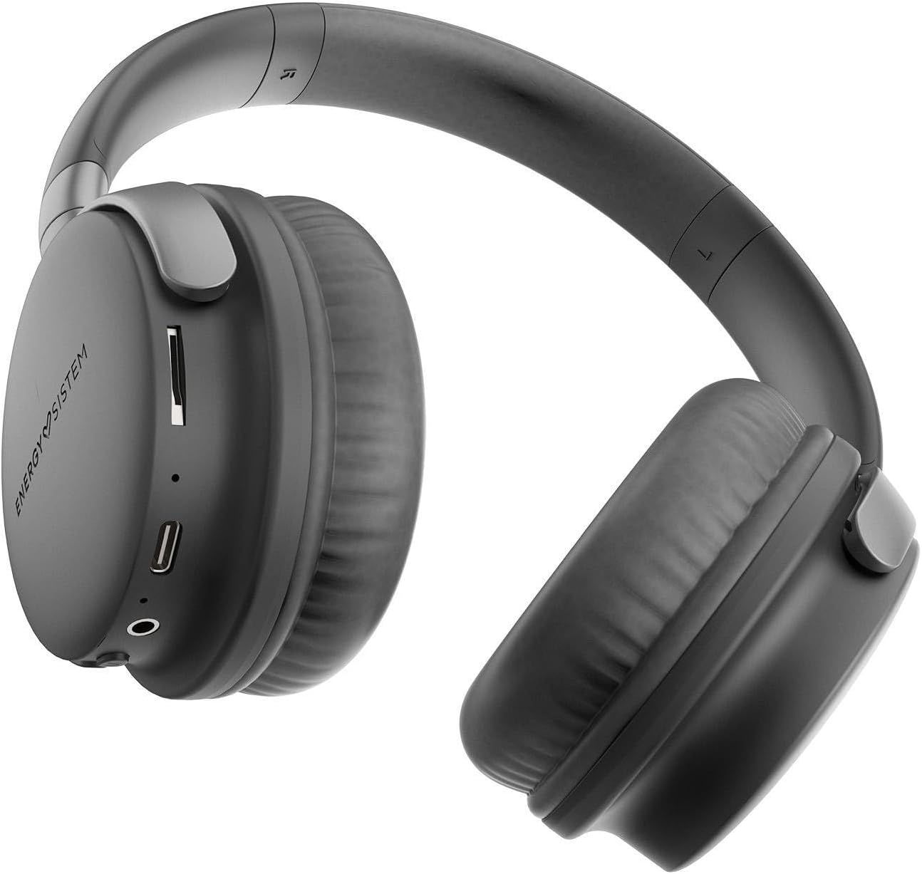 Energy Sistem Studio plus Bluetooth Headphones (FM Radio, 45 Hours Battery Life, MP3 Player Microsd, Deep Bass, Protein Leather Ear Pads and Elastic Memory Foam), Grey image number 4