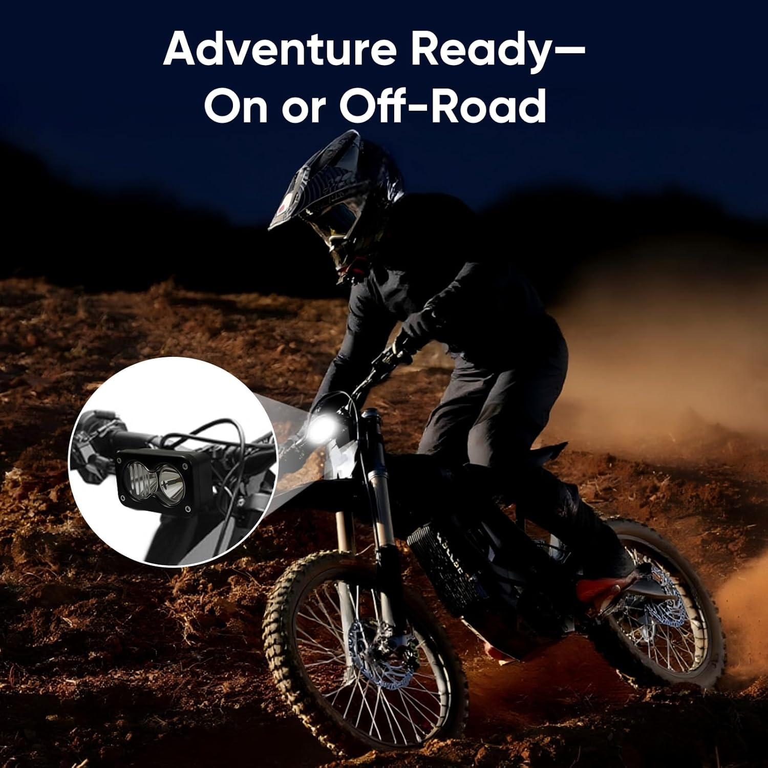 Dirt Bike Headlight Kit Compatible with Surron, Talaria Sting R MX4, Segway X260, 20W 6000-6500K LED Light Bar Accessories with Harness Adapter, Blue Light Switch & Mounting Bracket Parts image number 2