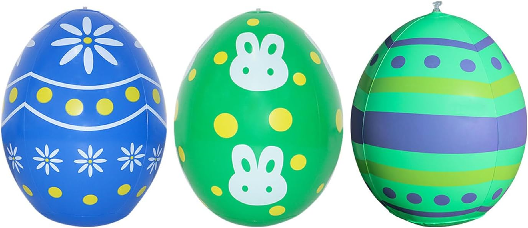 16-Inch Easter Egg Decorations, Inflatable Outdoor Ornaments, Set of 3 with Pump (B)