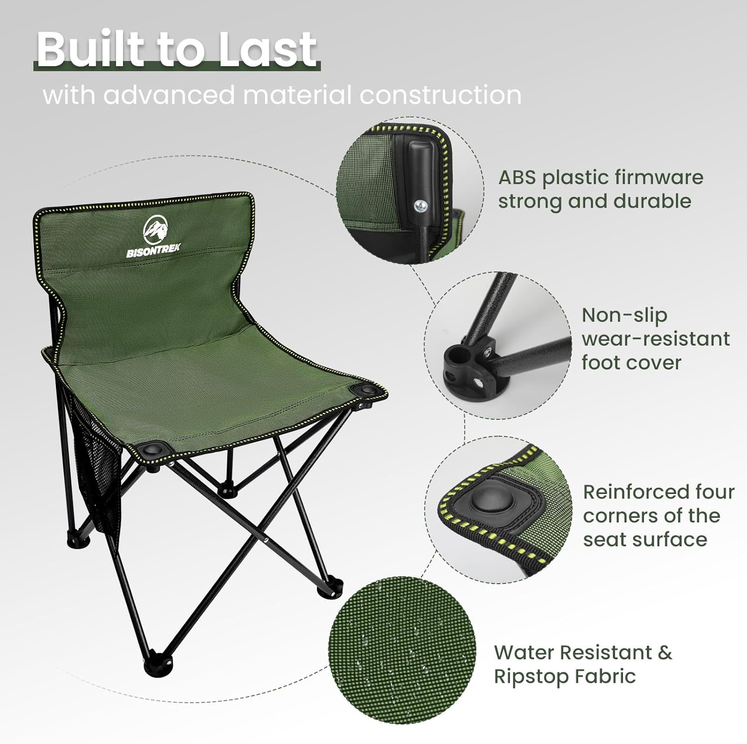Camping Hiking Chair Outdoor Fishing BBQ Garden Seat, Portable Lightweight Picnic Beach (Green) image number 6