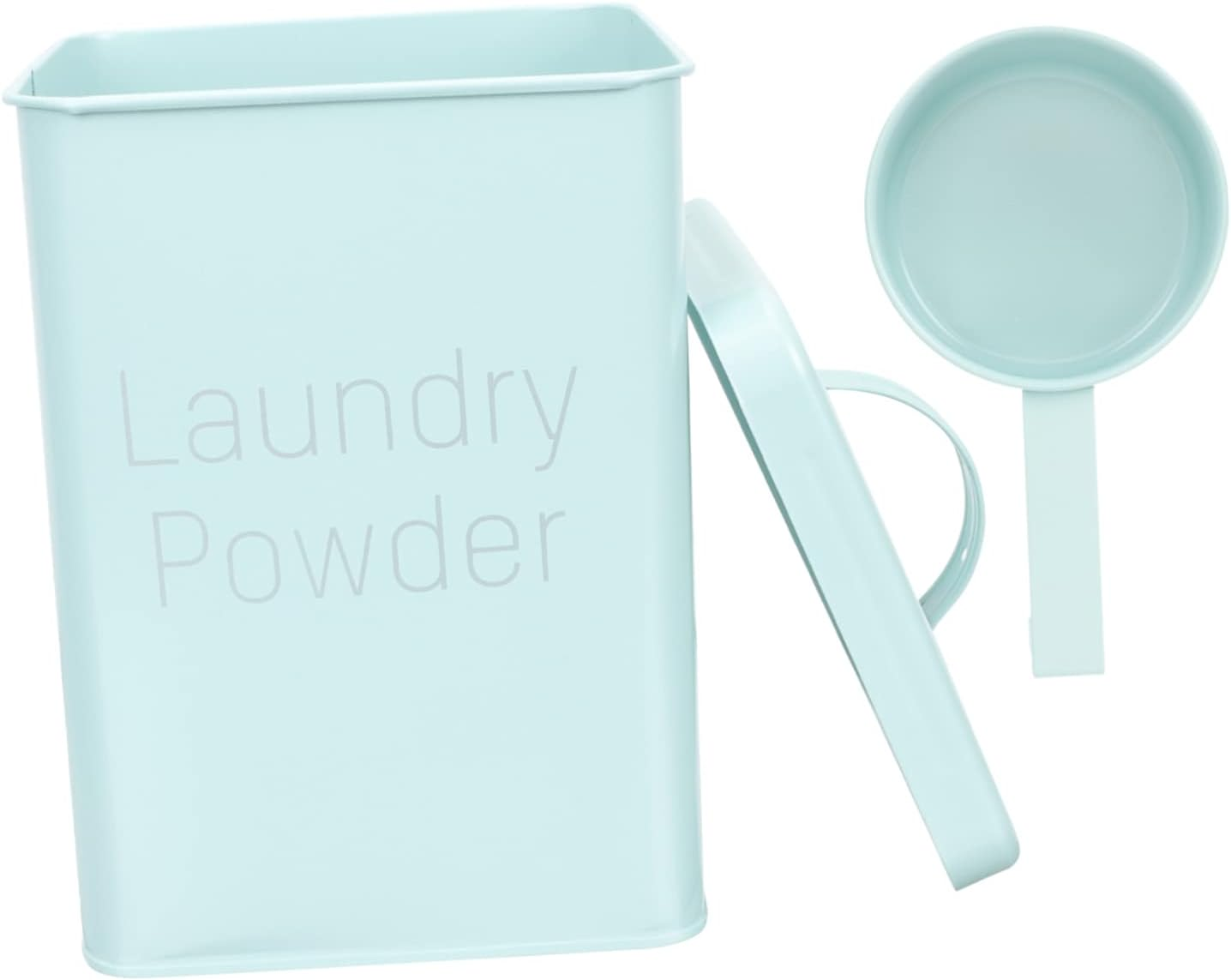 SOESFOUFU Laundry Detergent Canister Iron Material Bucket Scoop Laundry Storage Box for Powder