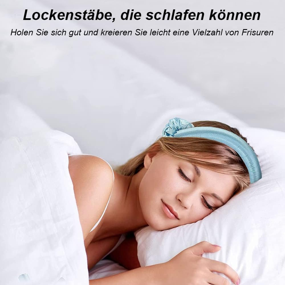 Curls without Heat, 2 Pieces Heatless Curls Band, Non-Slip Heatless Curlers with Hairpin Curlers Overnight for Long Medium Hair 100 X 3 Cm Blue Pink image number 4