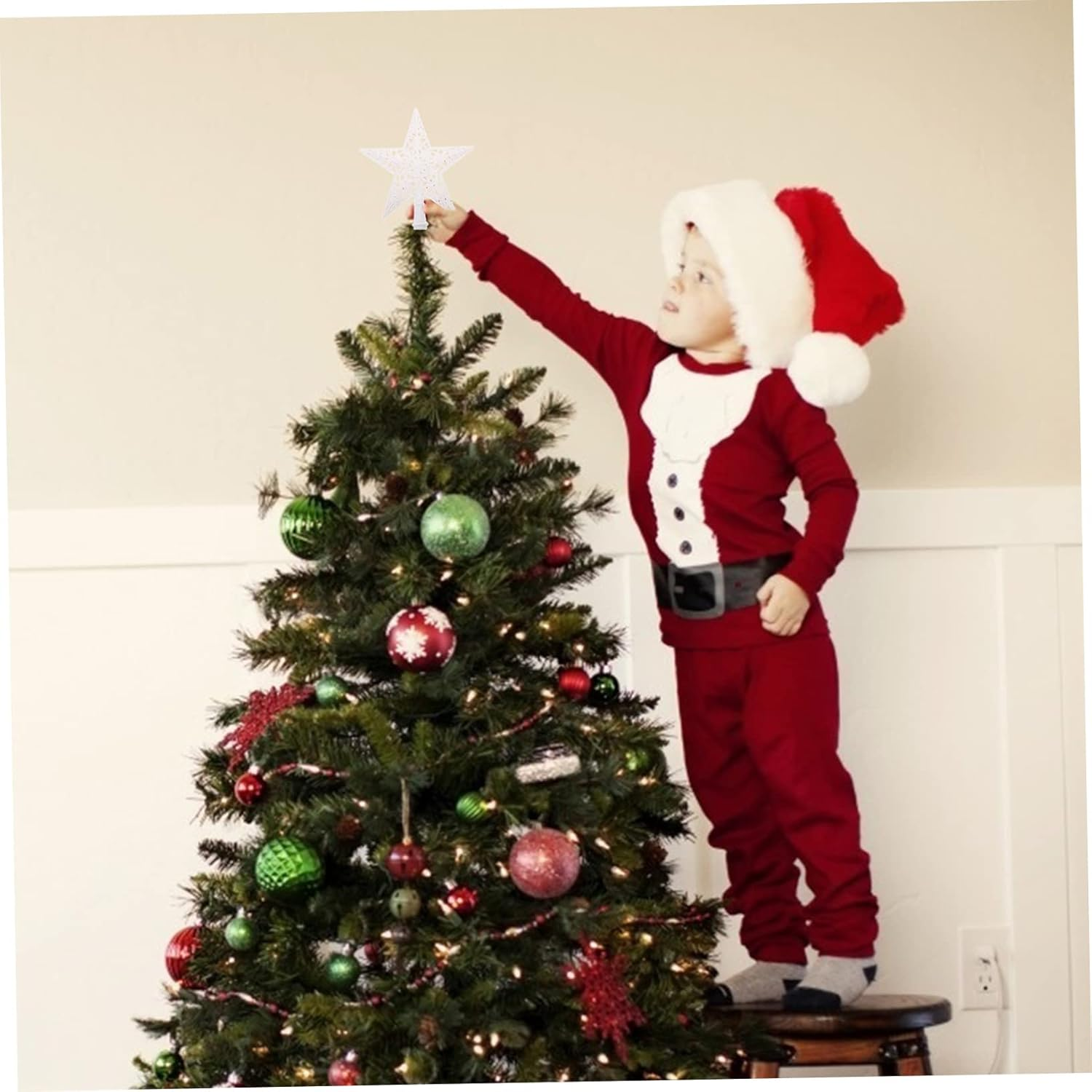 Christmas Tree Star Topper Hollow Design Xmas Decoration for Vintage Home Decor Lightweight and for Festive Celebrations Homes Offices and More image number 6