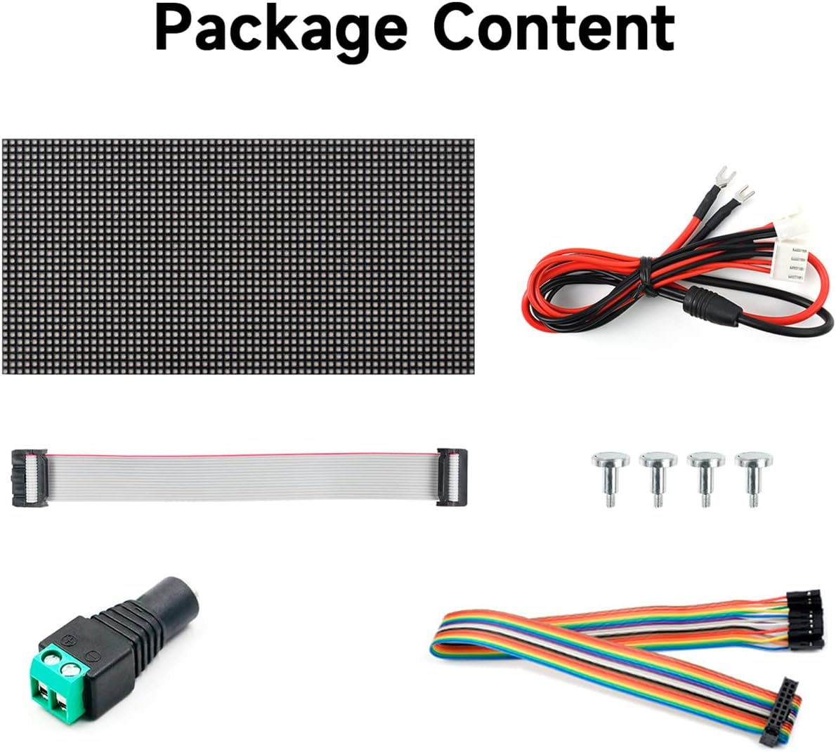 RGB Full-Color LED Matrix Panel 64X32 Pixels, 2.5Mm Pitch, 2048 Individual RGB Leds, Adjustable Brightness, Support Raspberry Pi/Raspberry Pi Pico/Esp32/Ardu, Display Text, Colorful Image/Animation