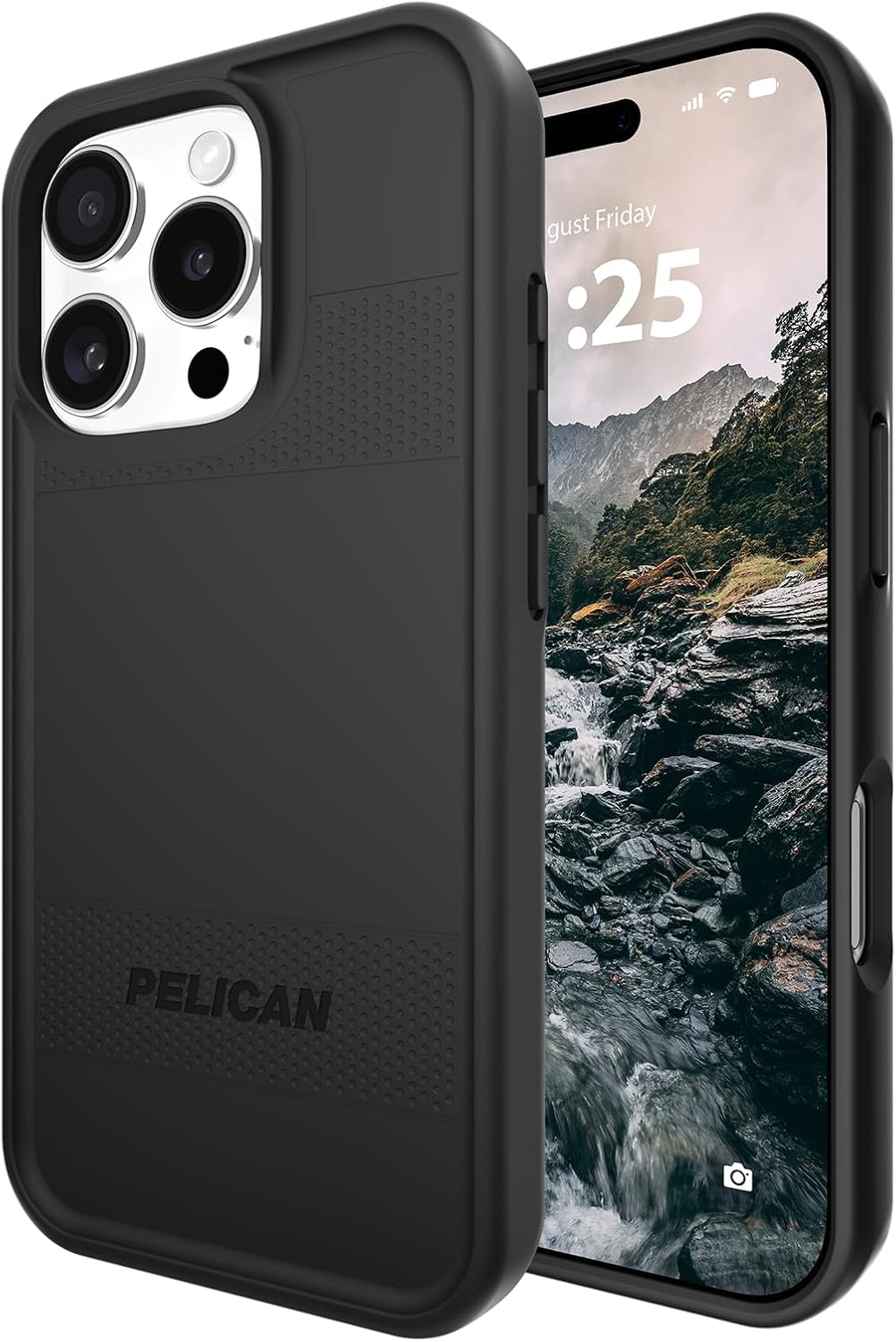 Pelican Voyager Iphone 16 Pro Case [Compatible with Magsafe] Rugged Phone Case W/ 18Ft Military-Grade Drop Protection - Heavy Duty Phone Cover W/Belt Clip Holster for Iphone 16 Pro - Black