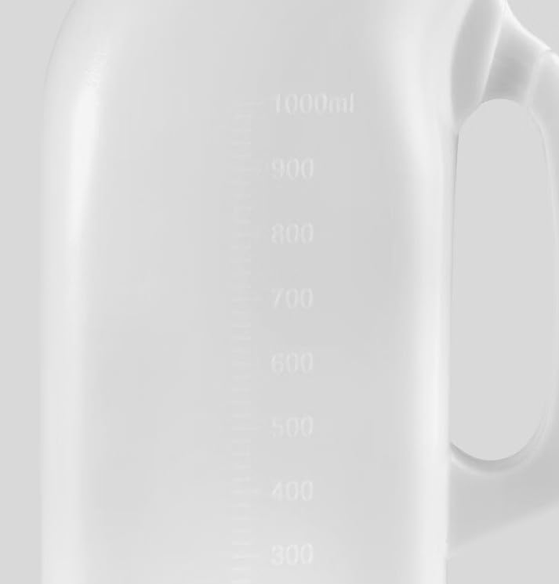 Men'S Portable Urinal with Lid 1200Ml Plastic Urine Bottle for Elderly Car Use Graduated Design No Spill Odorless Easy to Grip Lightweight Durable Nighttime Relief Urinals for Men Pee Bottle(White)