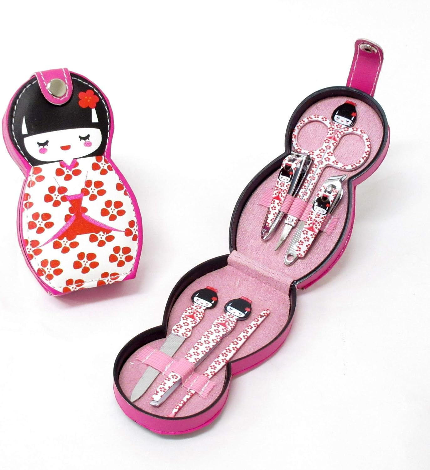 Nail Clipper Set in Japanese Kokeshi Doll Case image number 4