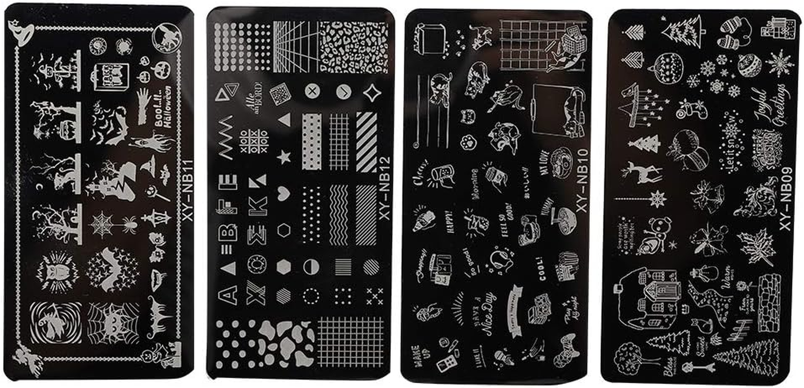 Nail Art Stencils, Durable without Deformation Nail Stamping Template, Convenient and Practical Not Easy to Fall off Exquisite Workmanship for Home Beauty Salon(09-12) image number 5