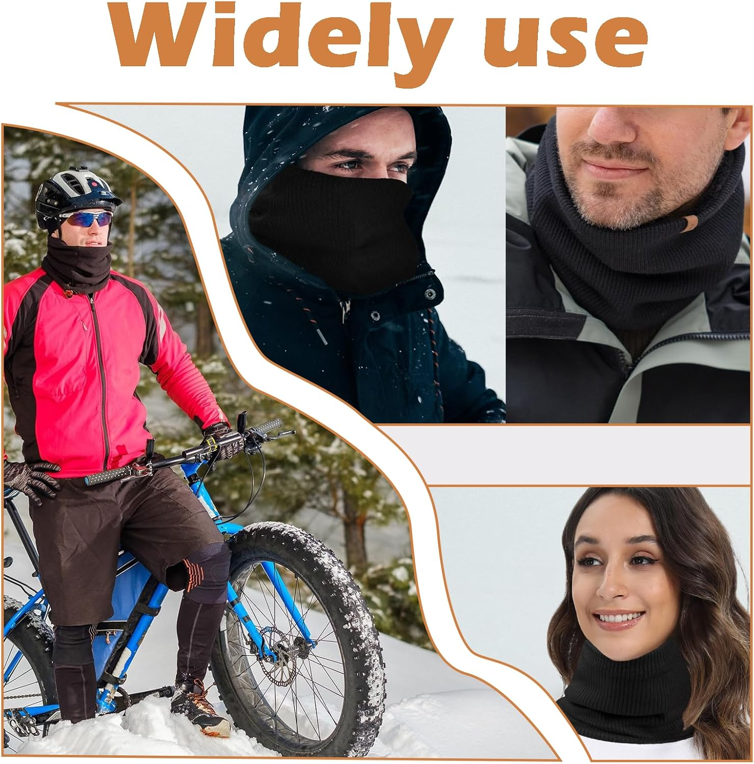 Jeyzuroa Neck Warmer Unisex Thermal& Gaiter - 4-Season Fleece Face Scarf for Men and Women, Windproof Cold Weather Snood with Thick Lined Protection, Multi-Functional Scarf Mask