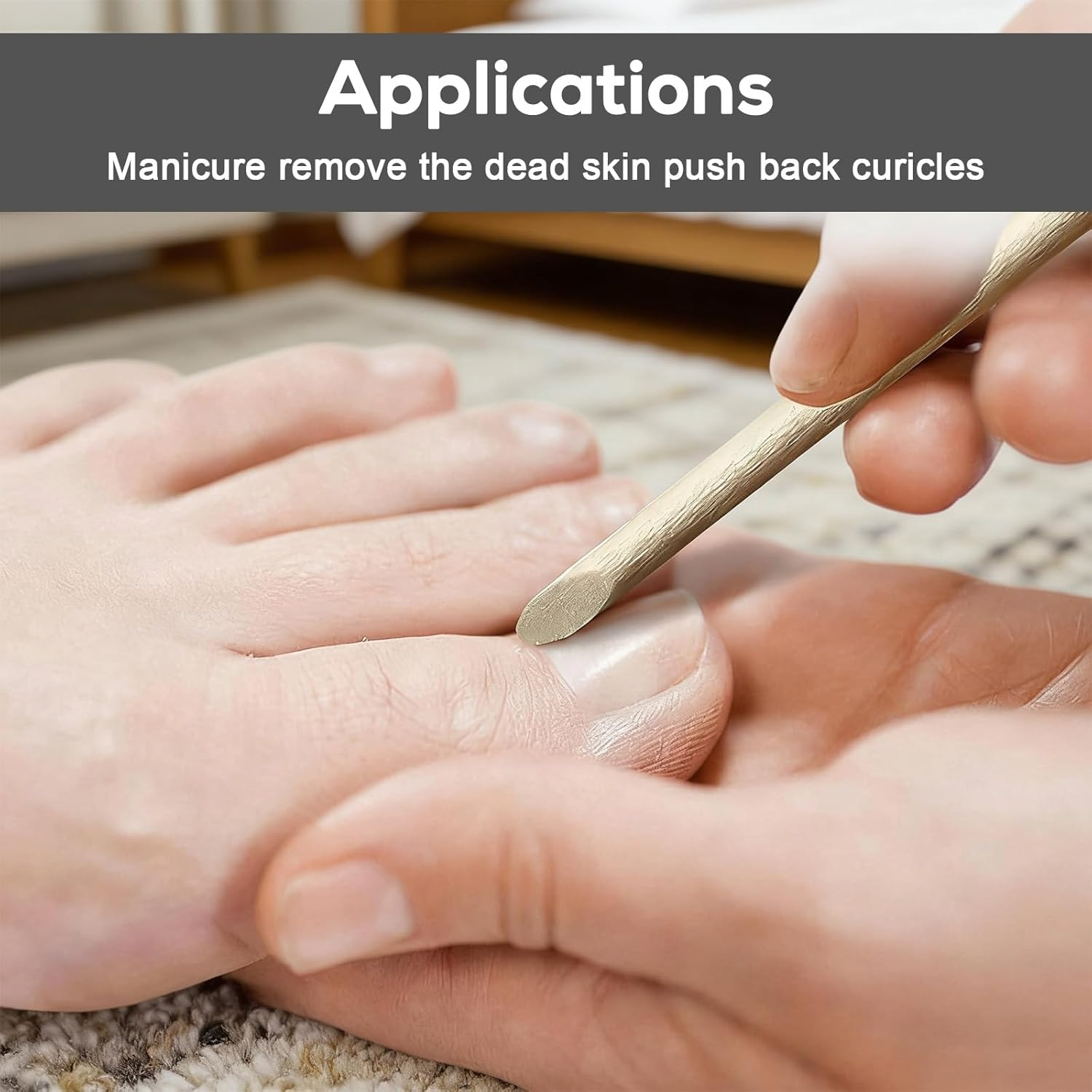 Jeyzuroa 100 Pcs Nail Tools, Orange Wooden Sticks 11.4CM, Double-Headed Cuticle Remover Pusher, Multi-Functional Nail Cleaning Tool for Manicure & Pedicure, Nail Tech Supplies image number 1