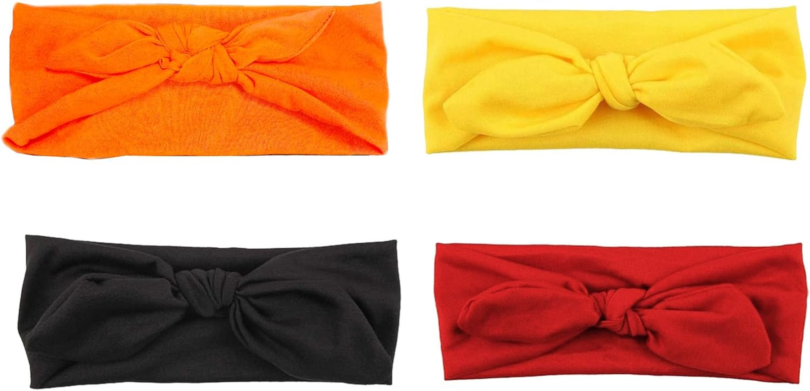 Yuyeran 4PCS Women Elastic Bow Hairband Adult Turban Knotted Bunny Ears Headband Headdress Hair Accessories Headwrap image number 5