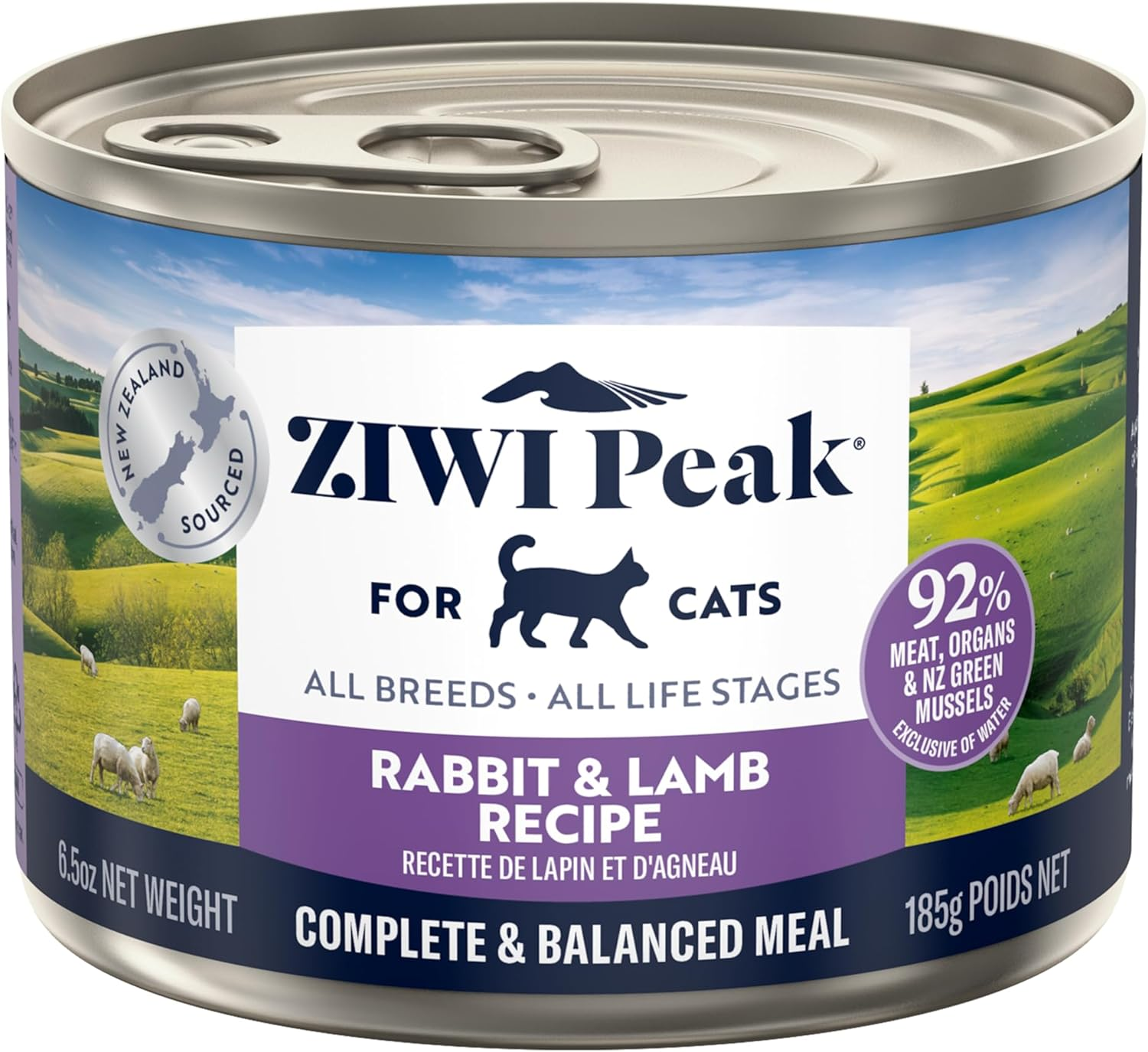 Ziwi Peak Cat Food Adult Rabbit & Lamb, Wet Food - 12 Pack X 185G Can image number 1