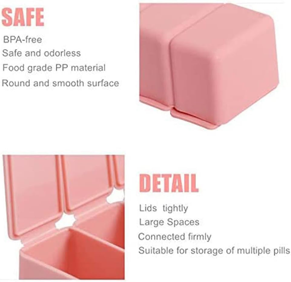 2X 7 Day Weekly Pill Box Medicine Tablet Organizer Dispenser Container Case AU Pink image number 4