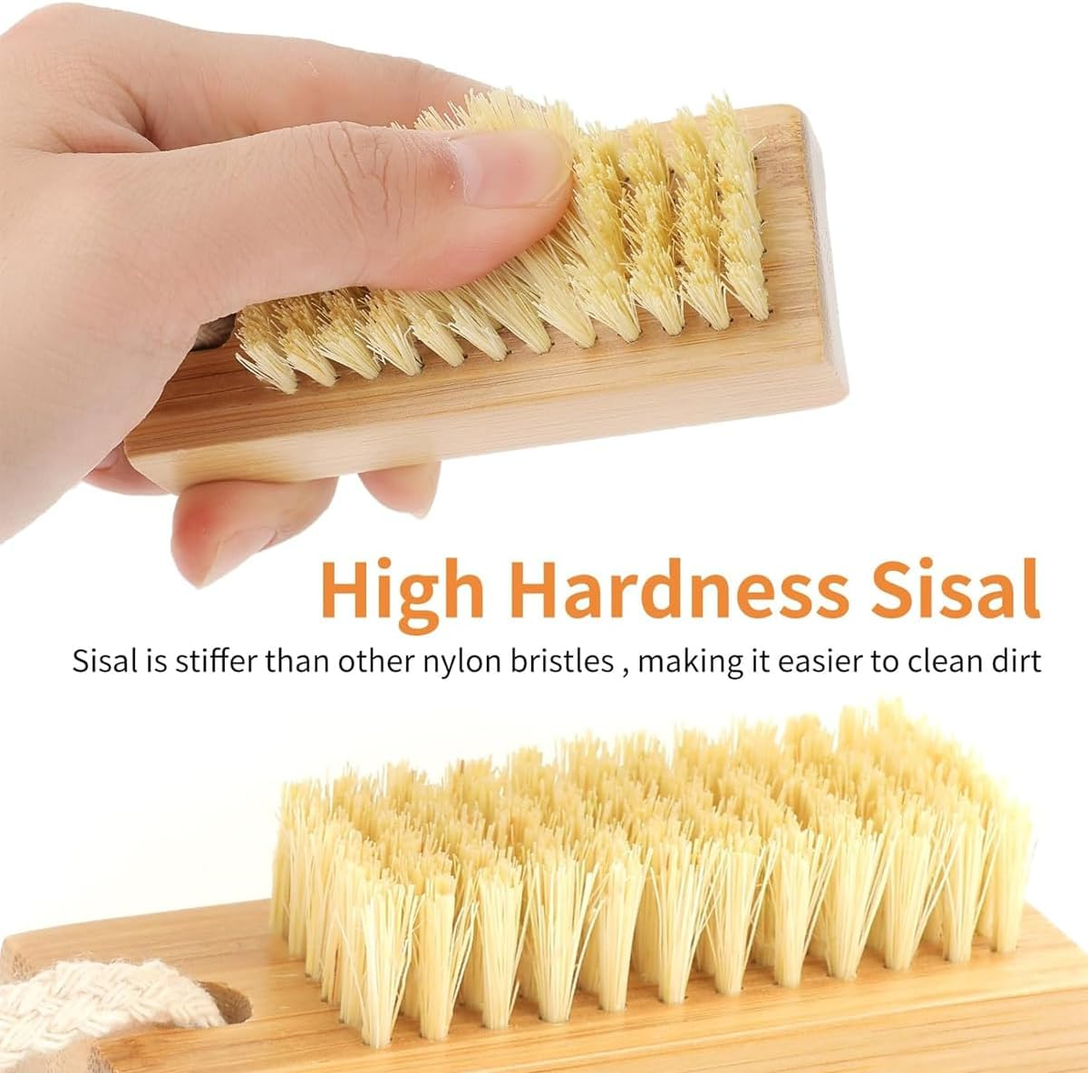 AIMALL 2Pcs Bamboo Sisal Nail Brush Beech Wood Bristle Cleaning Brush, Eco-Friendly Nail Tools for Hand and Nail Care, Natural Bamboo Nail Brushes image number 4