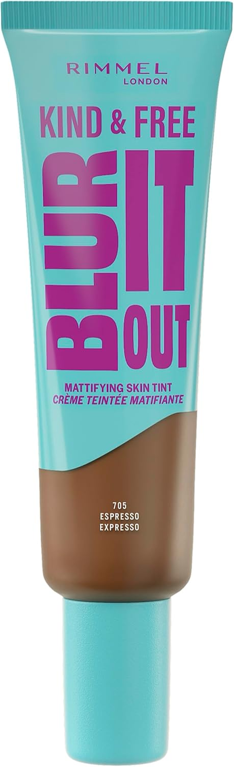 Rimmel London Kind & Free BLUR IT OUT Mattifying Skin Tint, 210, Golden Beige, 30Ml
