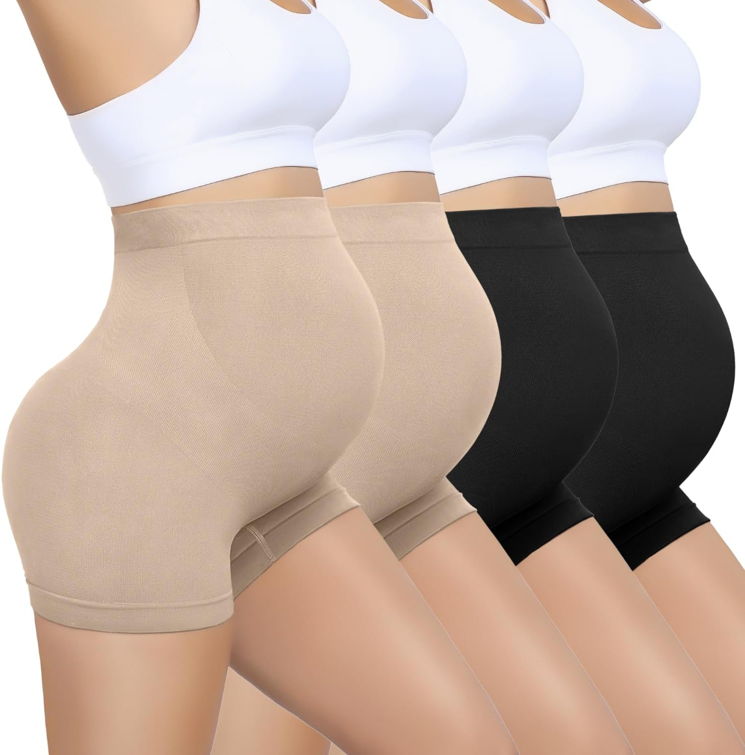 Seamless Maternity Underwear over Belly Support Boyshorts, Pregancy Shapewear Panties for Women