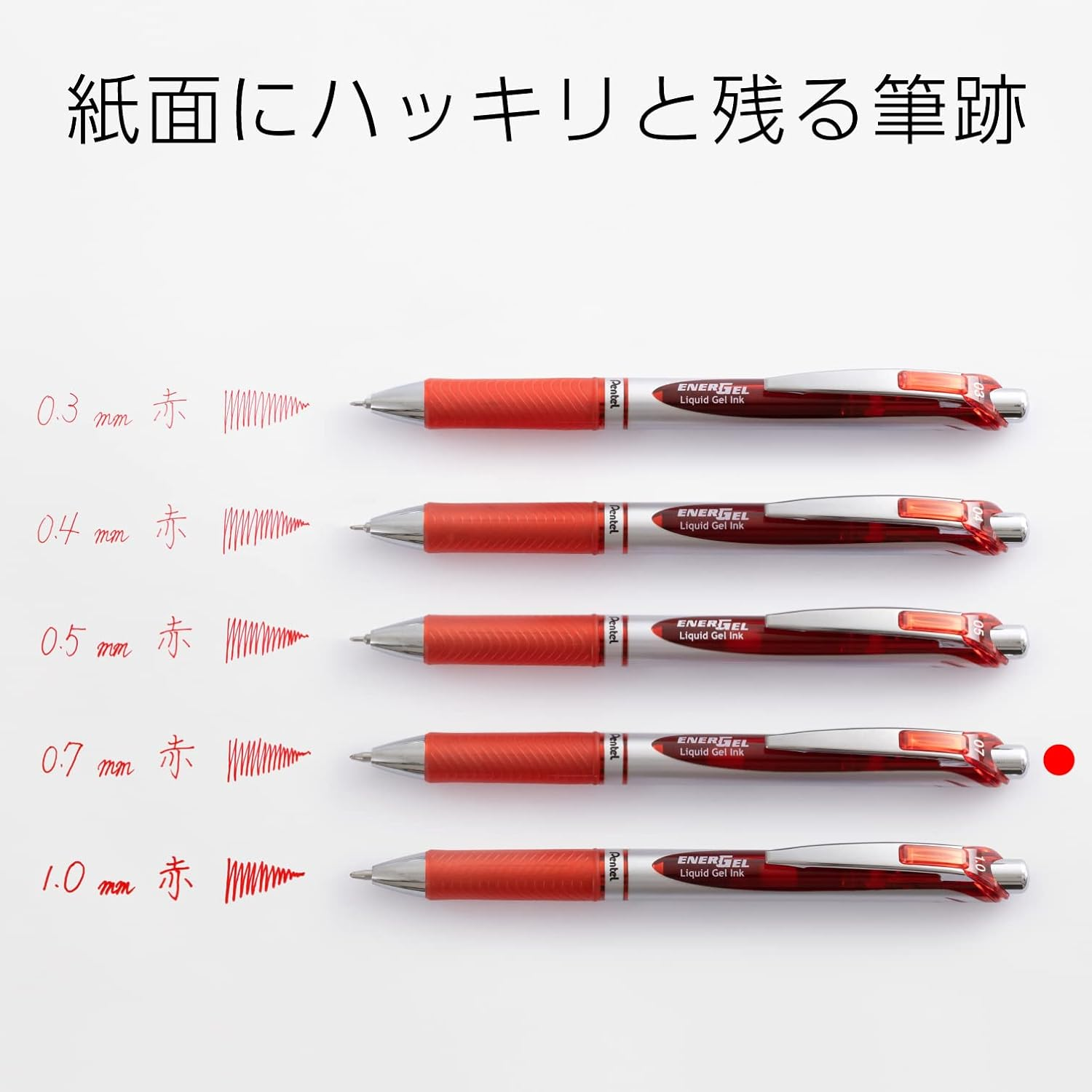 Pentel 0.7Mm Fine Point Energel-Xm Refilable Retractable Gel Roller with Metallic Looking Barrel - Red image number 3