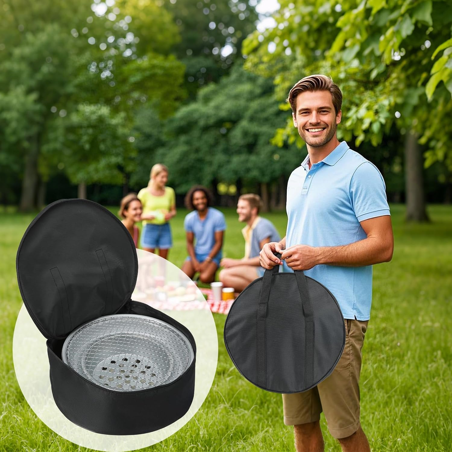 Willbbq Charcoal BBQ Grill Table Top Multiple Function round Grill Korean BBQ image number 2