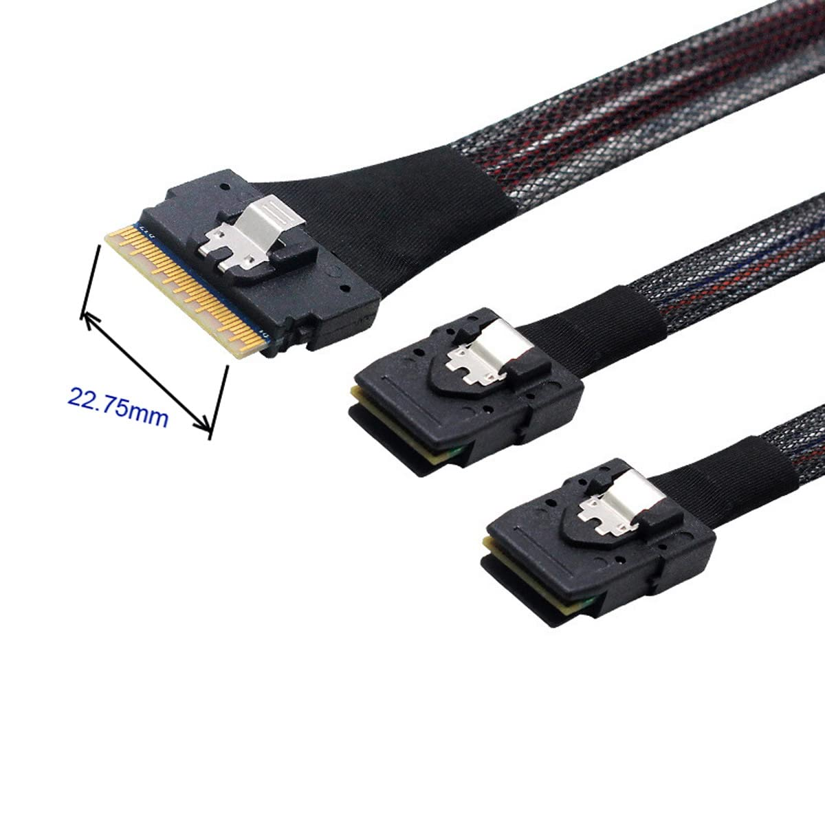 Cablecc PCI-E Ultraport Slimline SAS Slim 4.0 SFF-8654 8I 74Pin to Dual SFF-8087 Mini SAS Cable Pci-Express image number 1