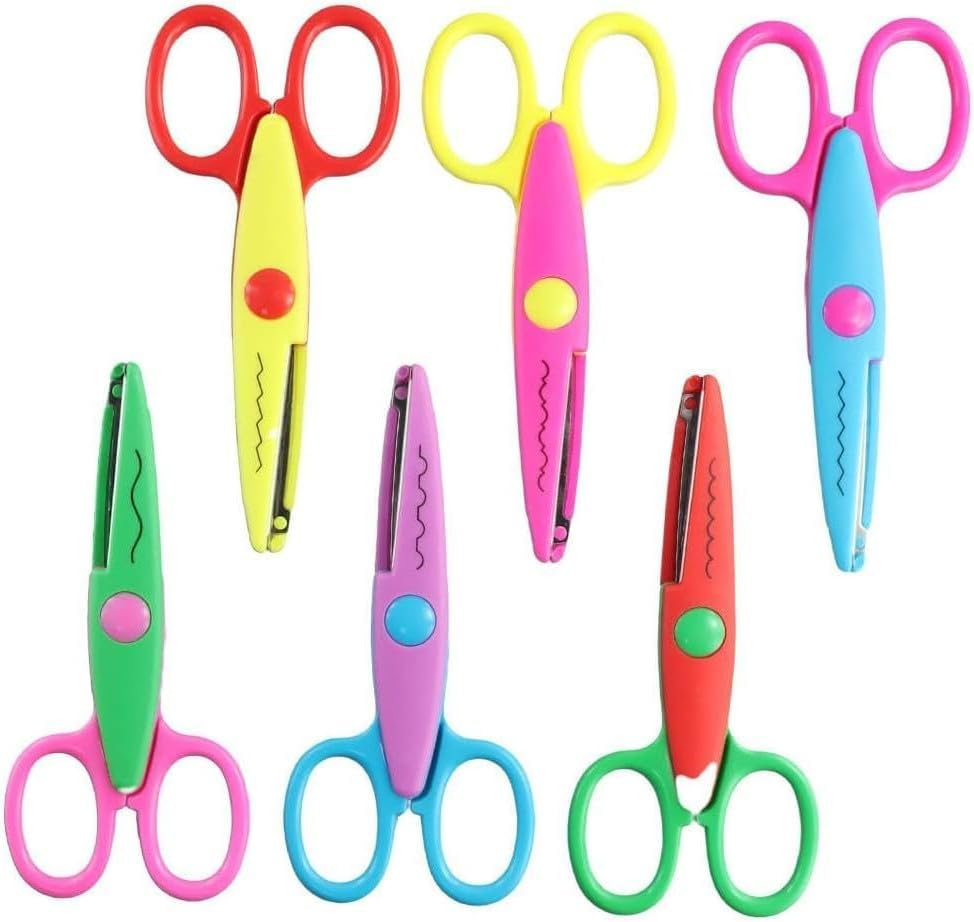 6 Different Decorative Paper Edge Scissor Set, 5 Inch Colorful Paper Edger Scissors, Craft Scissors Decorative Craft Art Scissors Set, Assorted Paper Edger Pattern Scissors image number 4