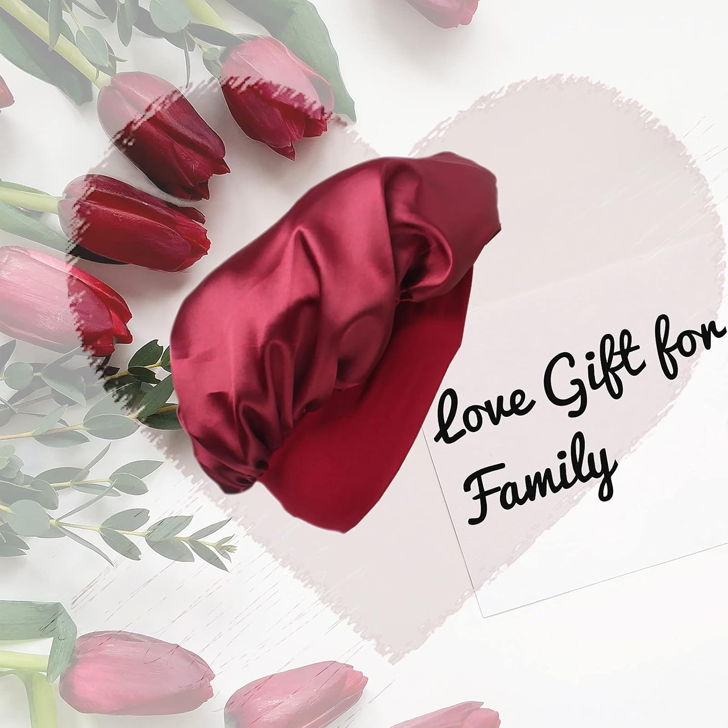 3PCS Satin Bonnet, Sleeping Caps, Satin Hair Bonnet for Sleeping, Elastic Wide Band Hat Night Sleeping Head Cover for Girls, Gift for Birthday, Christmas, Thanksgiving, Valentine'S Day image number 2