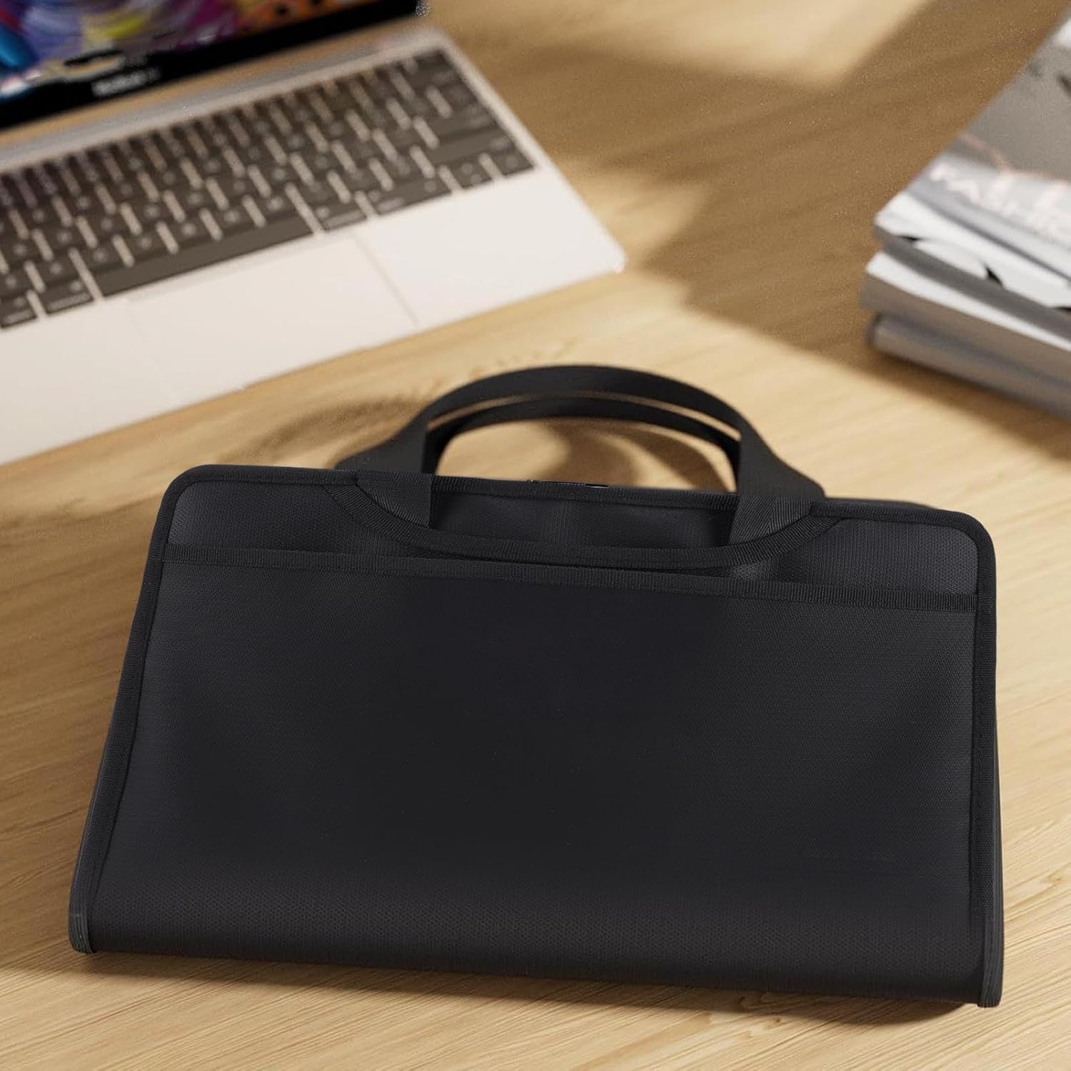 Luocute Fireproof Document File Bag, Expandable Accordion Organizer with Lock, Zipper & Labels, Large 12 Pocket Portable Folder for Important Files,Documents,Passport image number 2