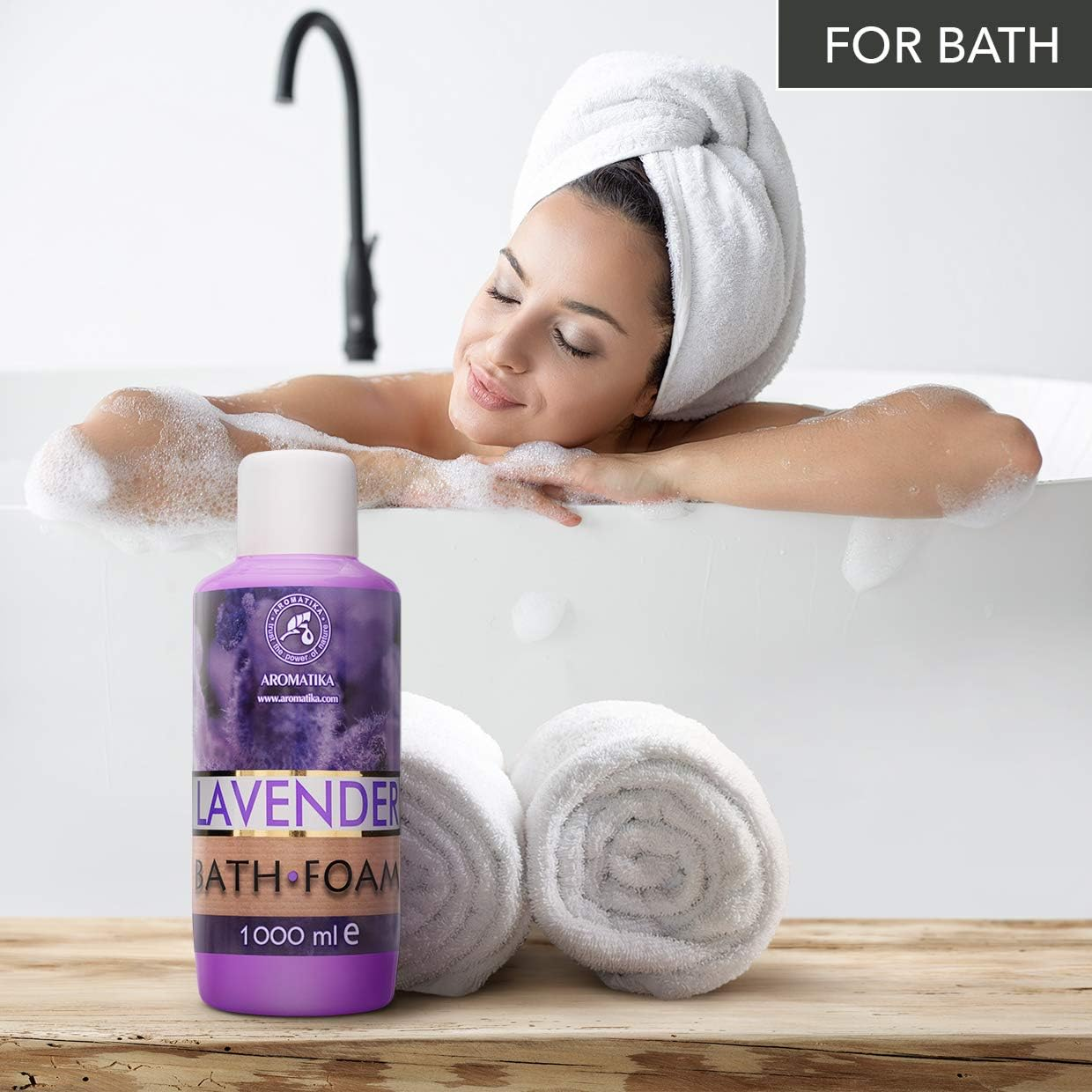 Bath Foam with Lavender Essential Oil 1000 Ml - Body Care - Good Sleep - Beauty - Bathing - Body Care - Wellness - Relax - Aromatherapy - Spa - Lavender Aroma - Bubble Baths image number 4