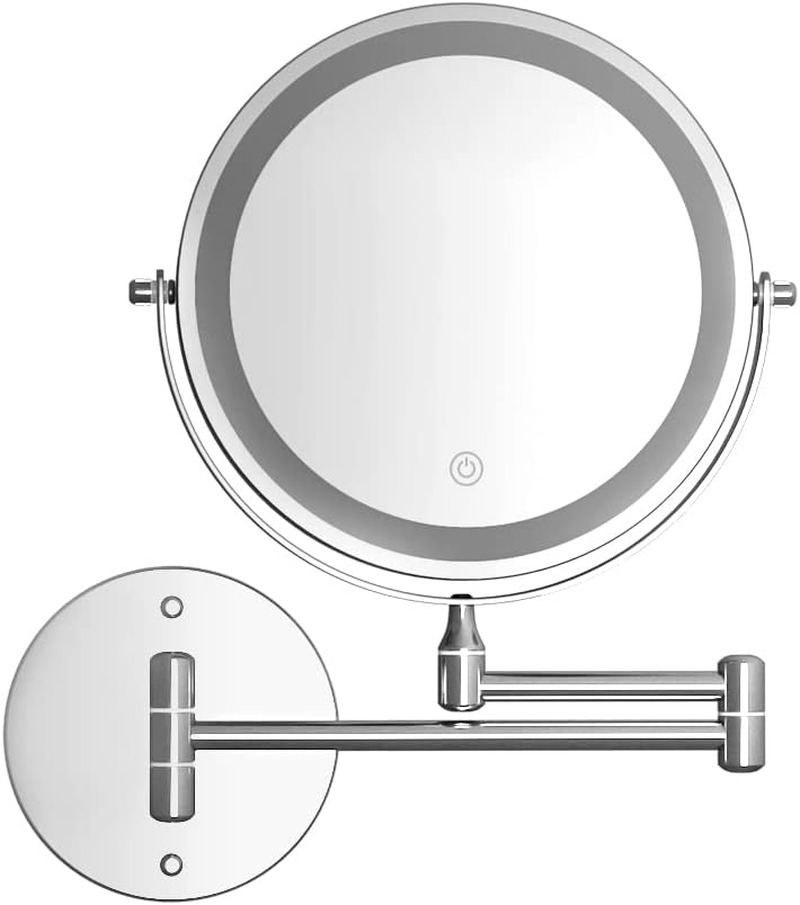 Embellir Extendable Makeup Mirror, Vanity Mirrors Beauty Cosmetic Dressing Bathroom Decor, LED Strip with 10X Magnification Wall-Mounted Lights Dimable image number 6