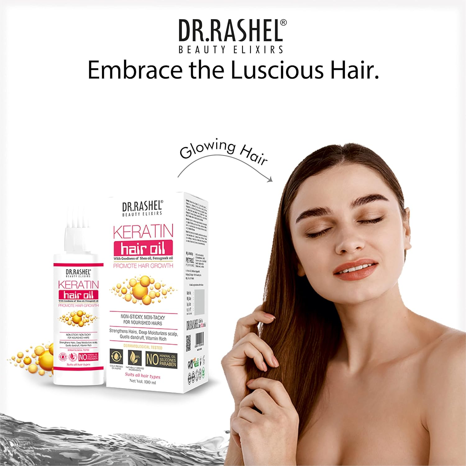 DR.RASHEL Keratin Hair Oil with Goodness of Shea & Fenugreek Oil Promotes Hair Growth (100 Ml)